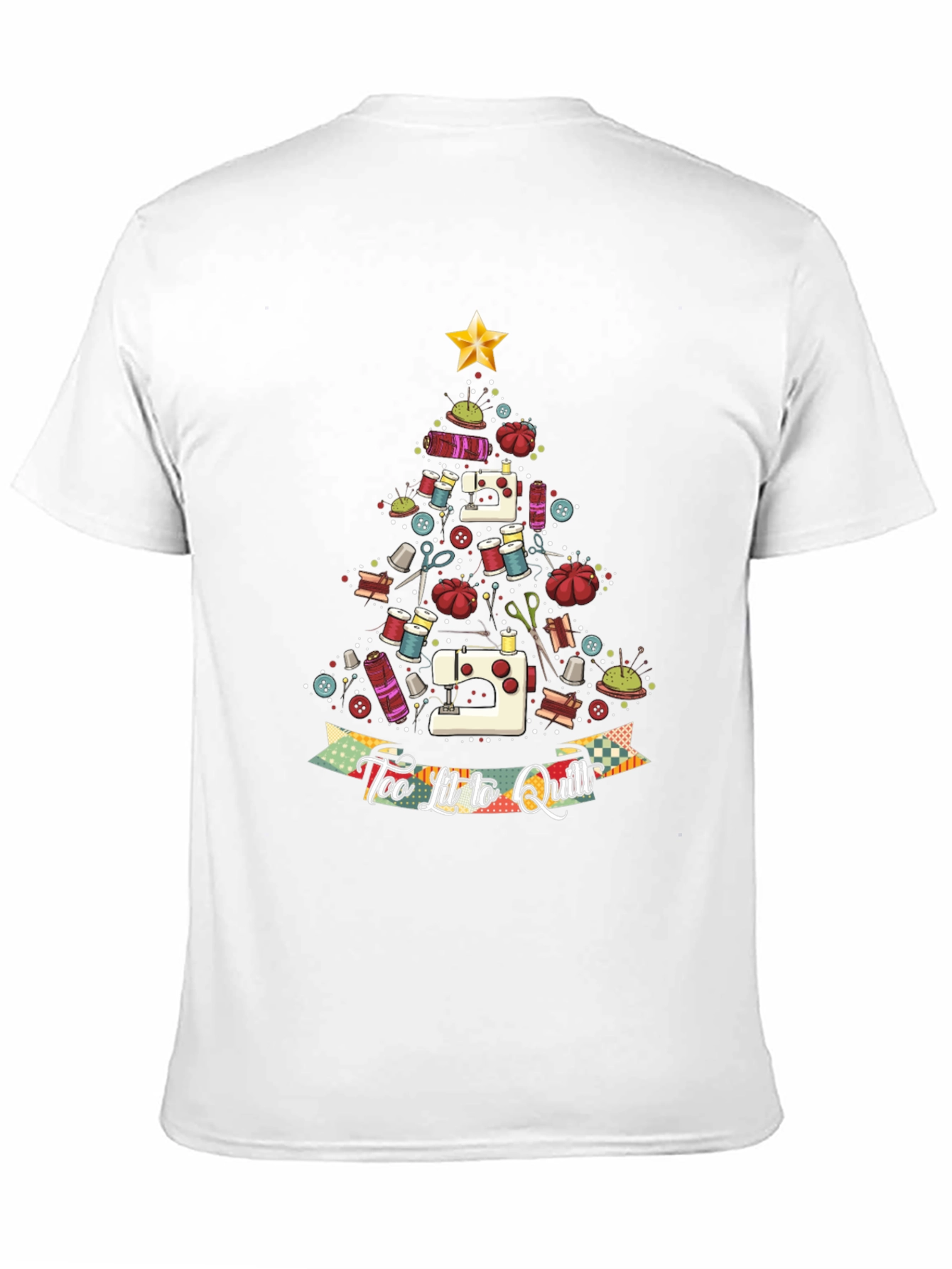 Sewing Christmas Tree T-Shirt - Too Lit to Quilt