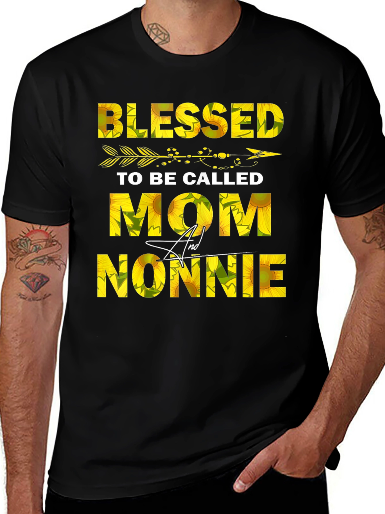 Blessed Mom & Nonnie Sunflower Graphic Tee