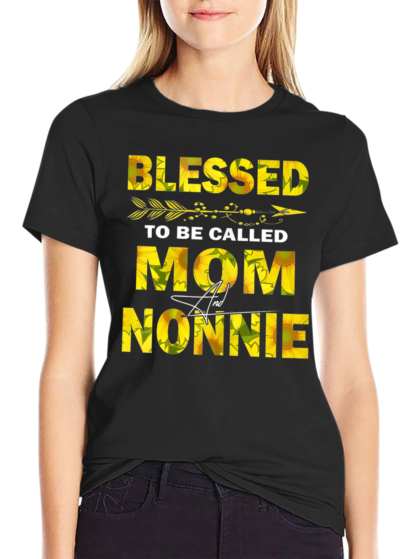 Blessed Mom & Nonnie Sunflower Graphic Tee