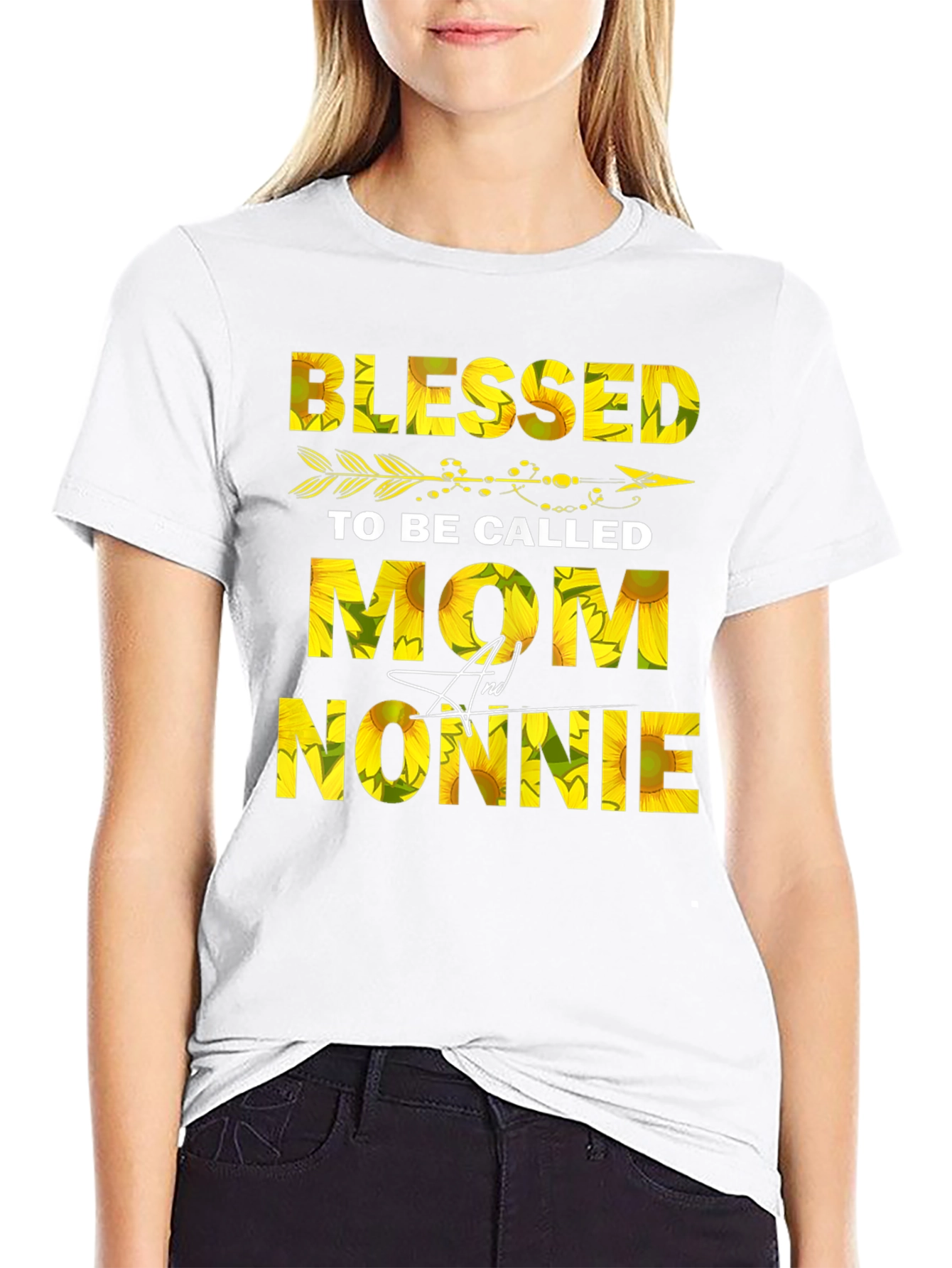Blessed Mom & Nonnie Sunflower Graphic Tee