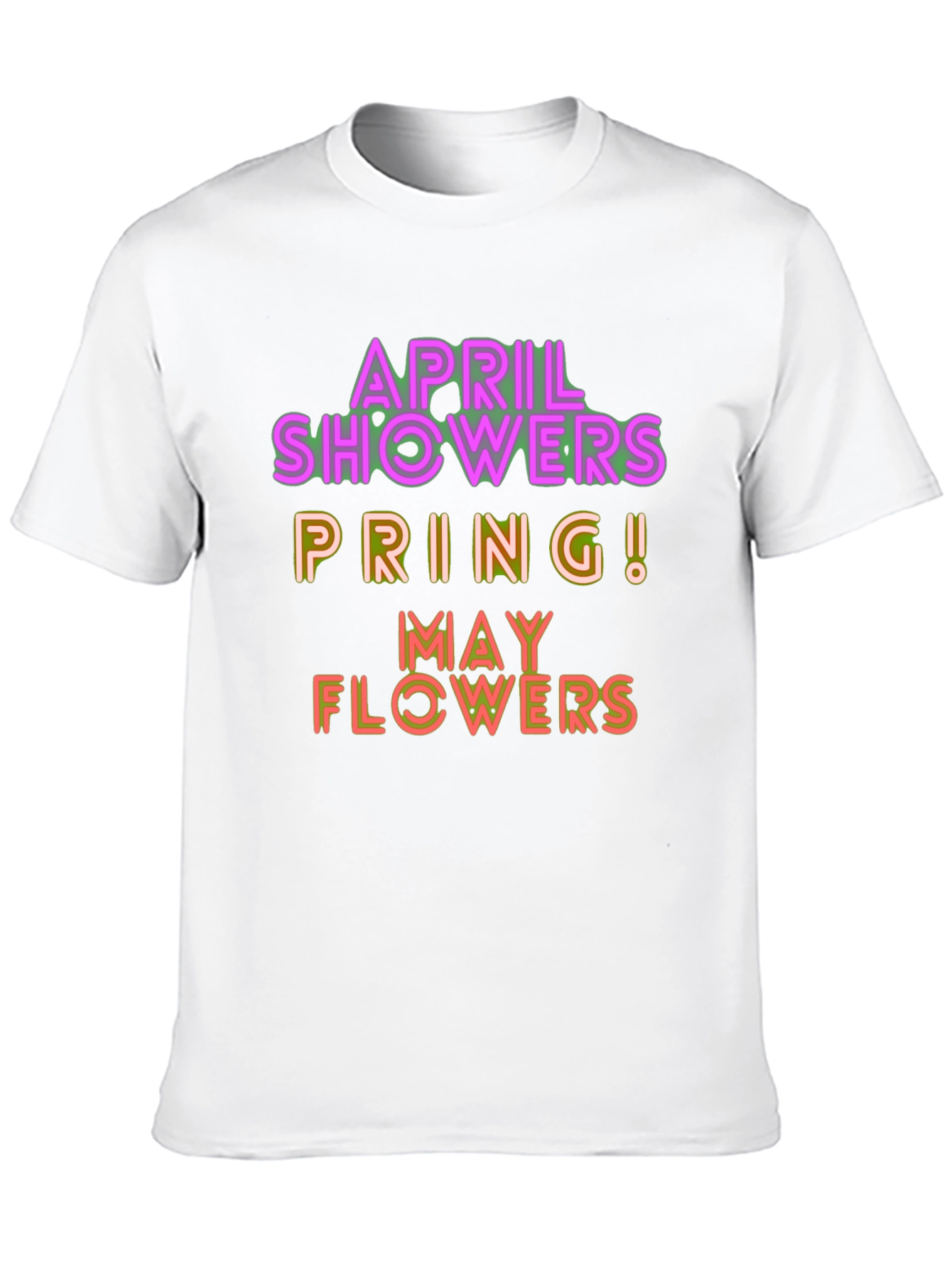 April Showers Spring May Flowers Graphic T-Shirt