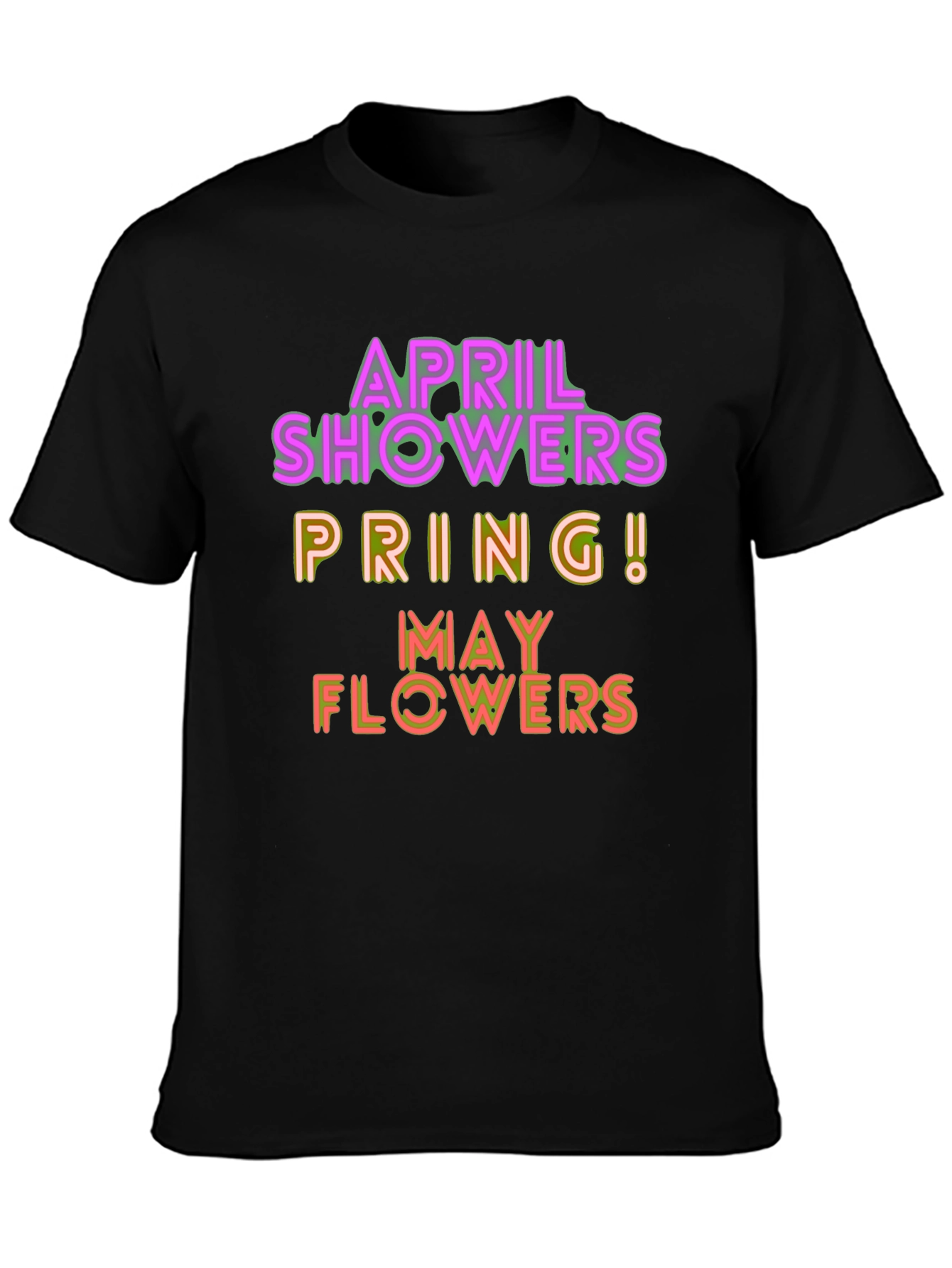 April Showers Spring May Flowers Graphic T-Shirt