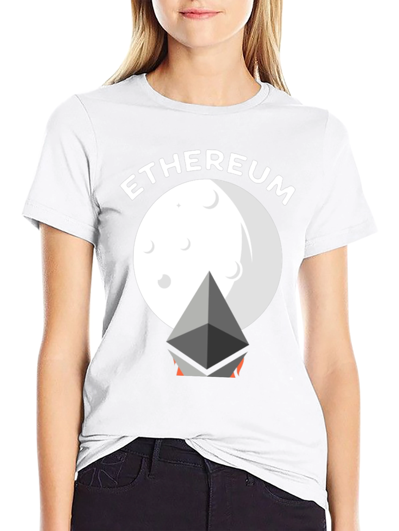 Ethereum Moon Graphic Tee - Crypto Enthusiast T-Shirt