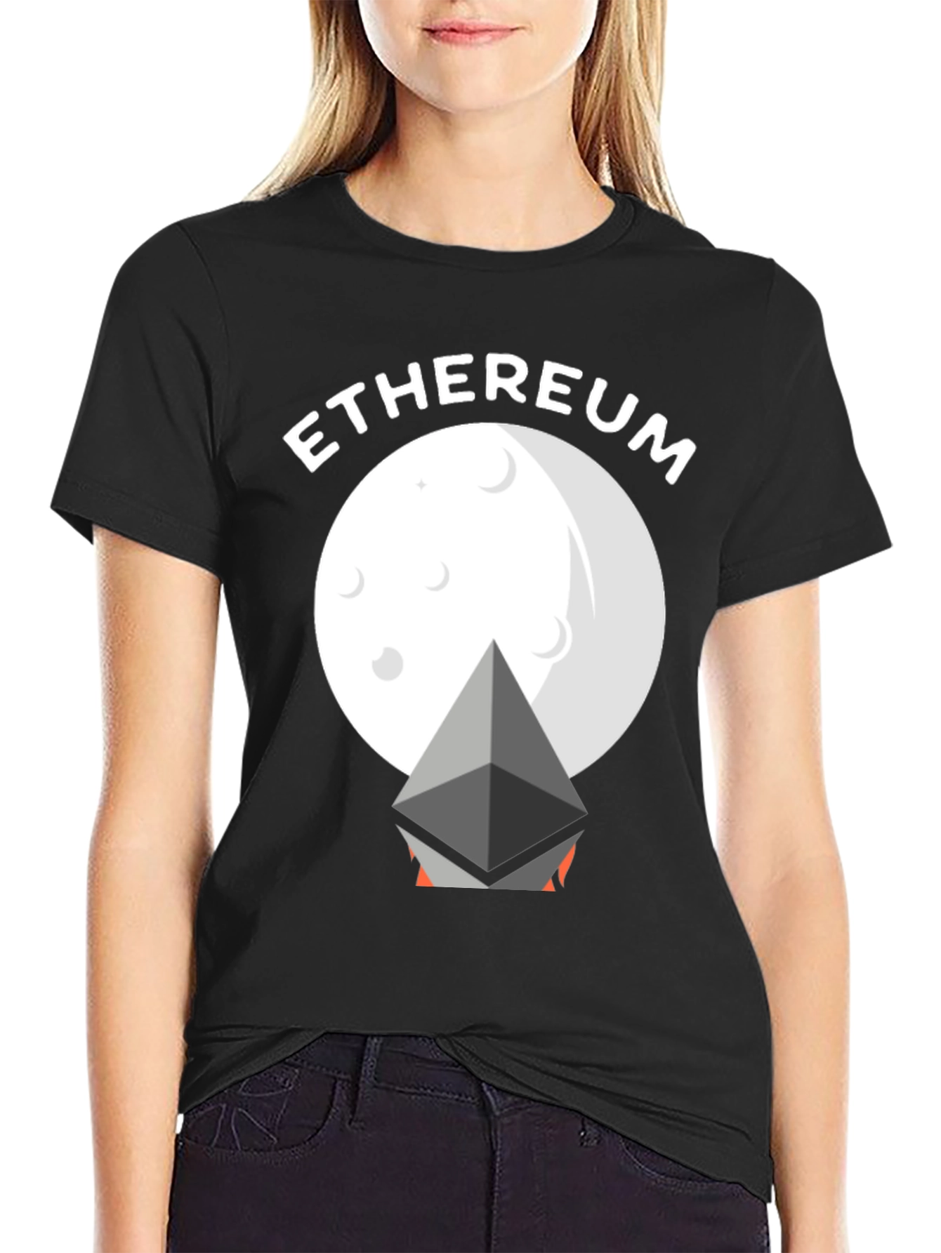 Ethereum Moon Graphic Tee - Crypto Enthusiast T-Shirt
