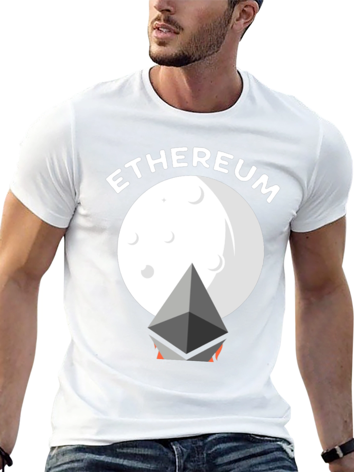 Ethereum Moon Graphic Tee - Crypto Enthusiast T-Shirt