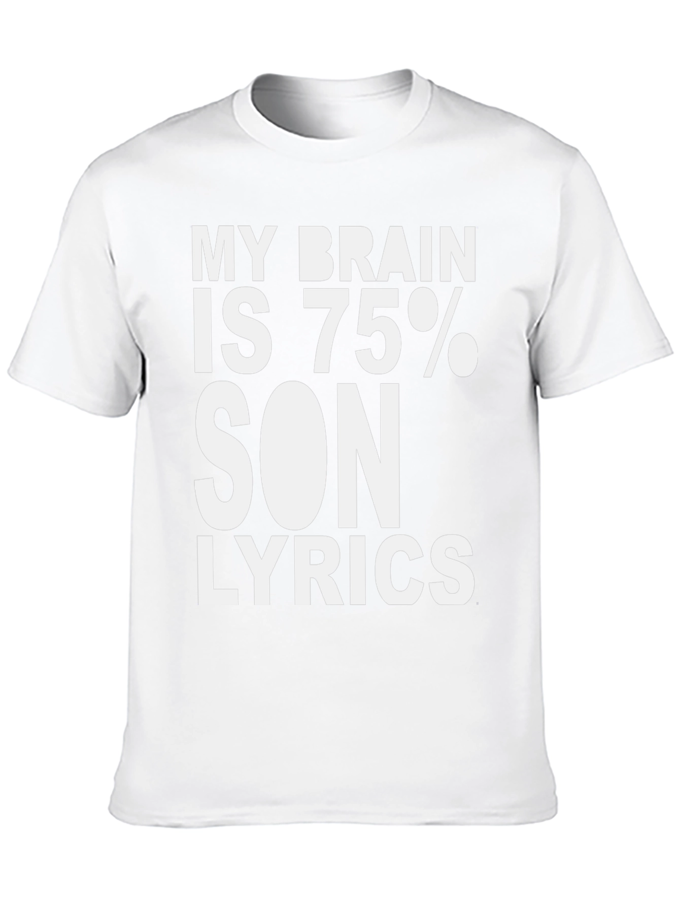 My Brain Is 75% Song Lyrics T-Shirt