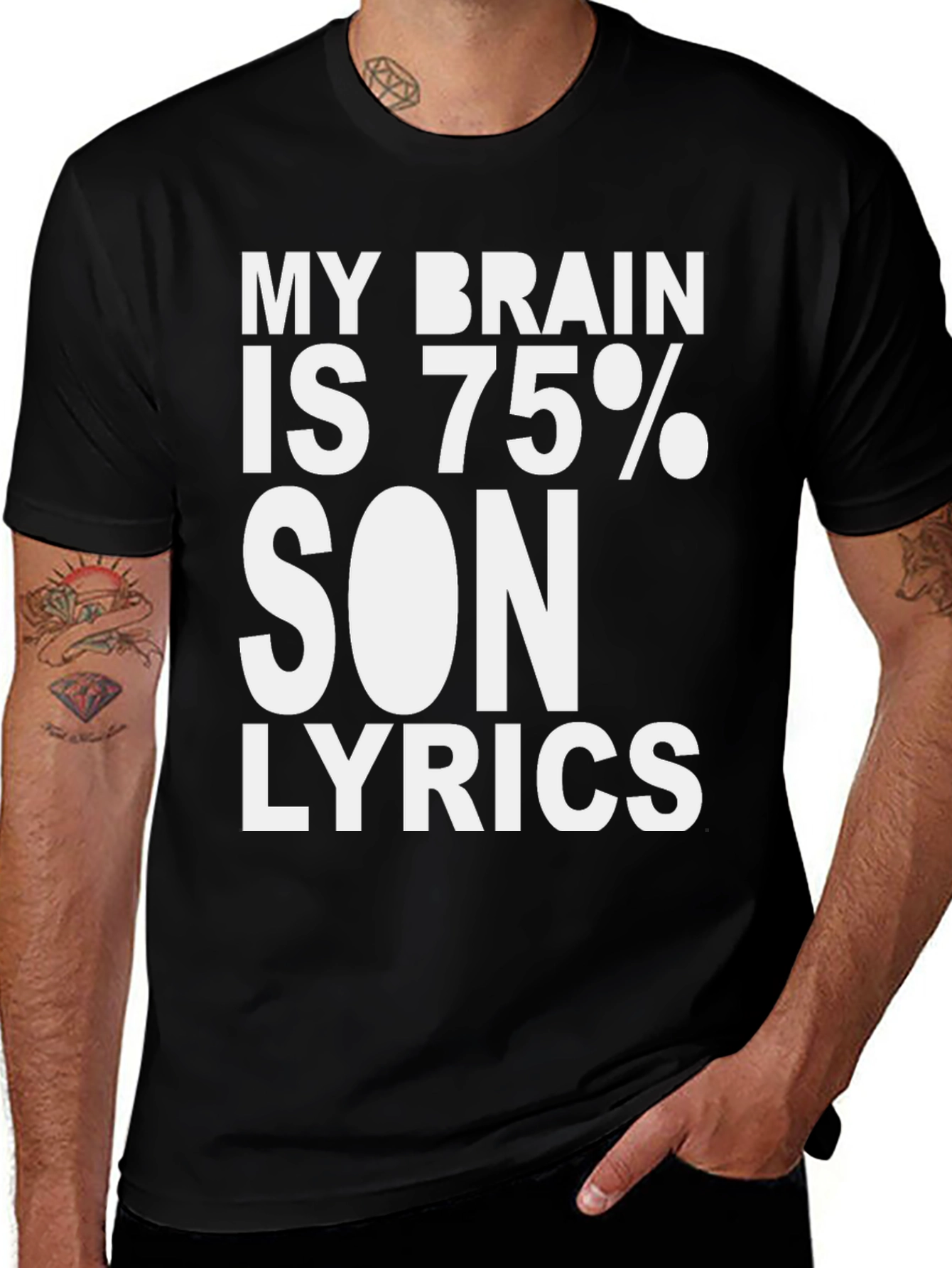 My Brain Is 75% Song Lyrics T-Shirt