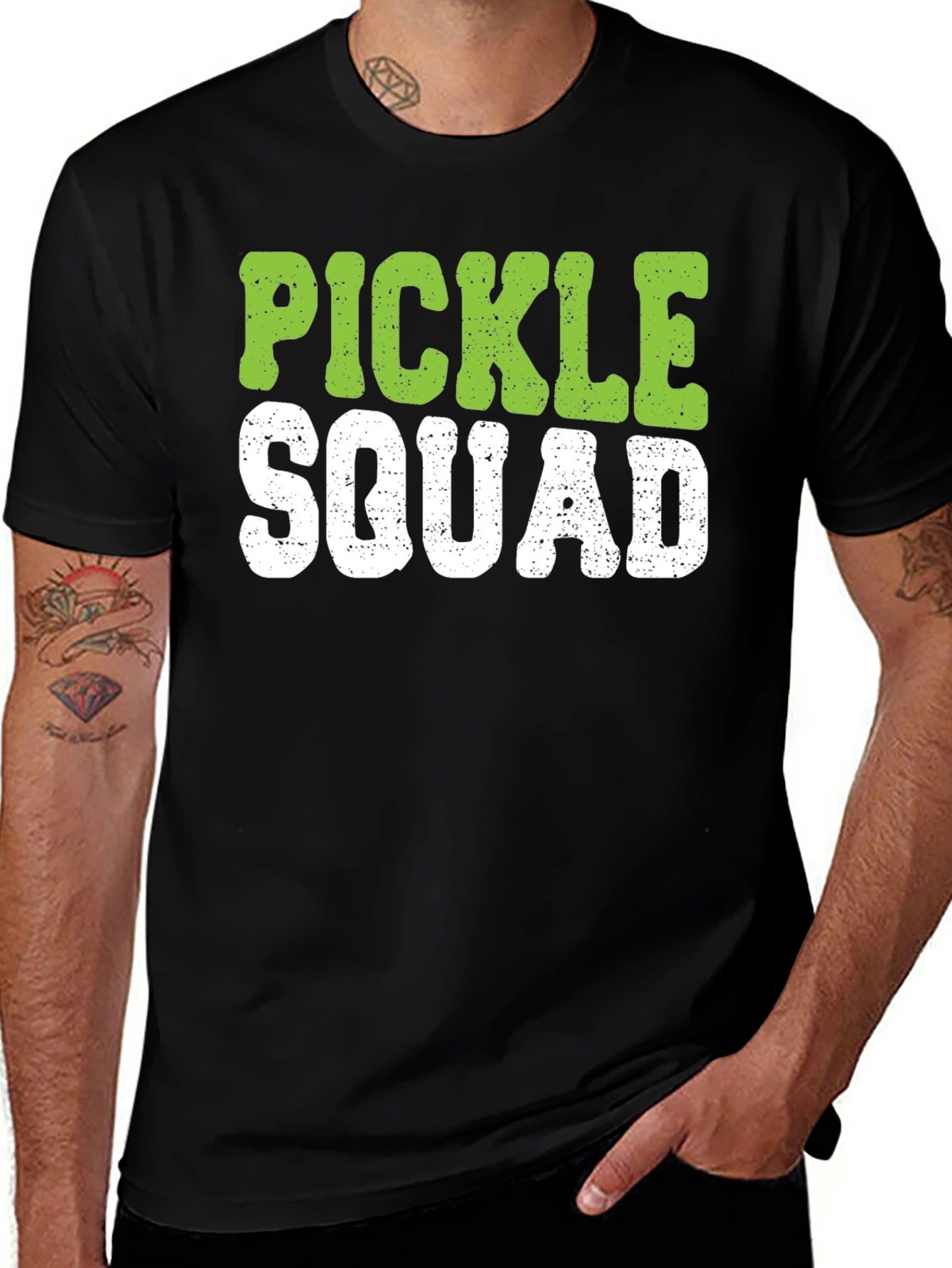 Pickle Squad Graphic Tee - Black Crew Neck T-Shirt