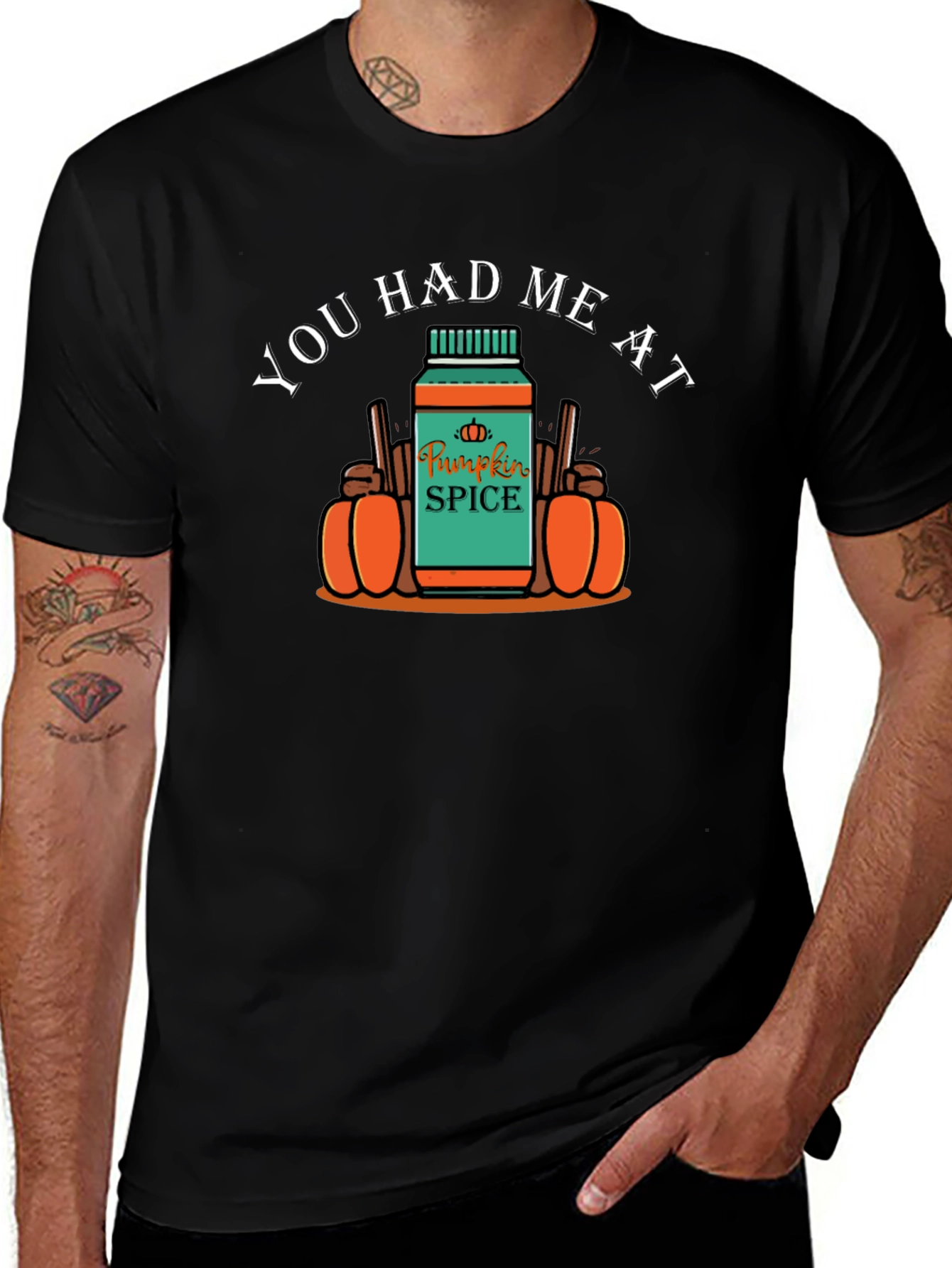 You Had Me at Pumpkin Spice Black T-Shirt