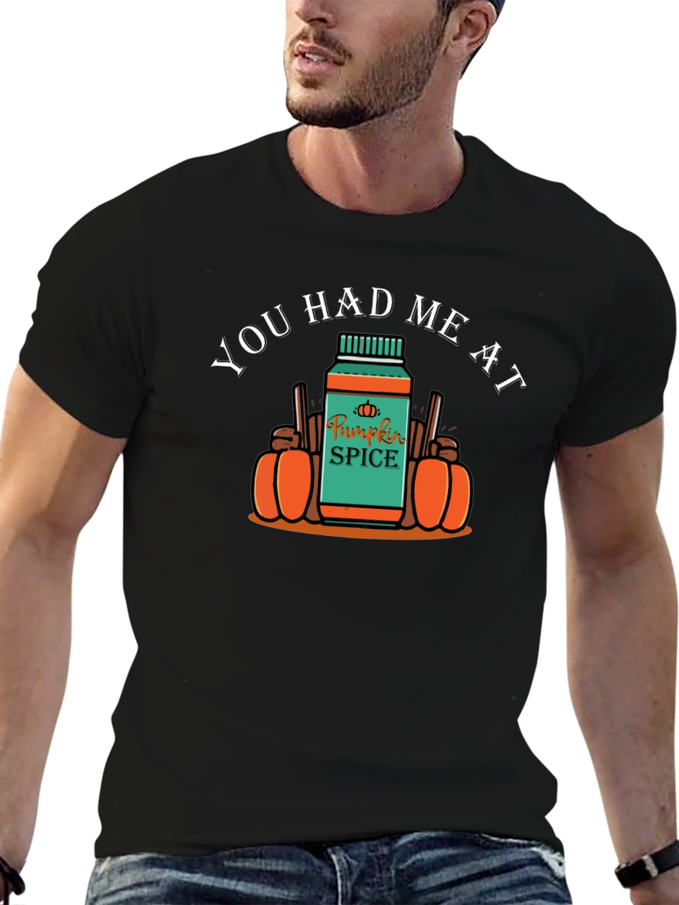 You Had Me at Pumpkin Spice Black T-Shirt