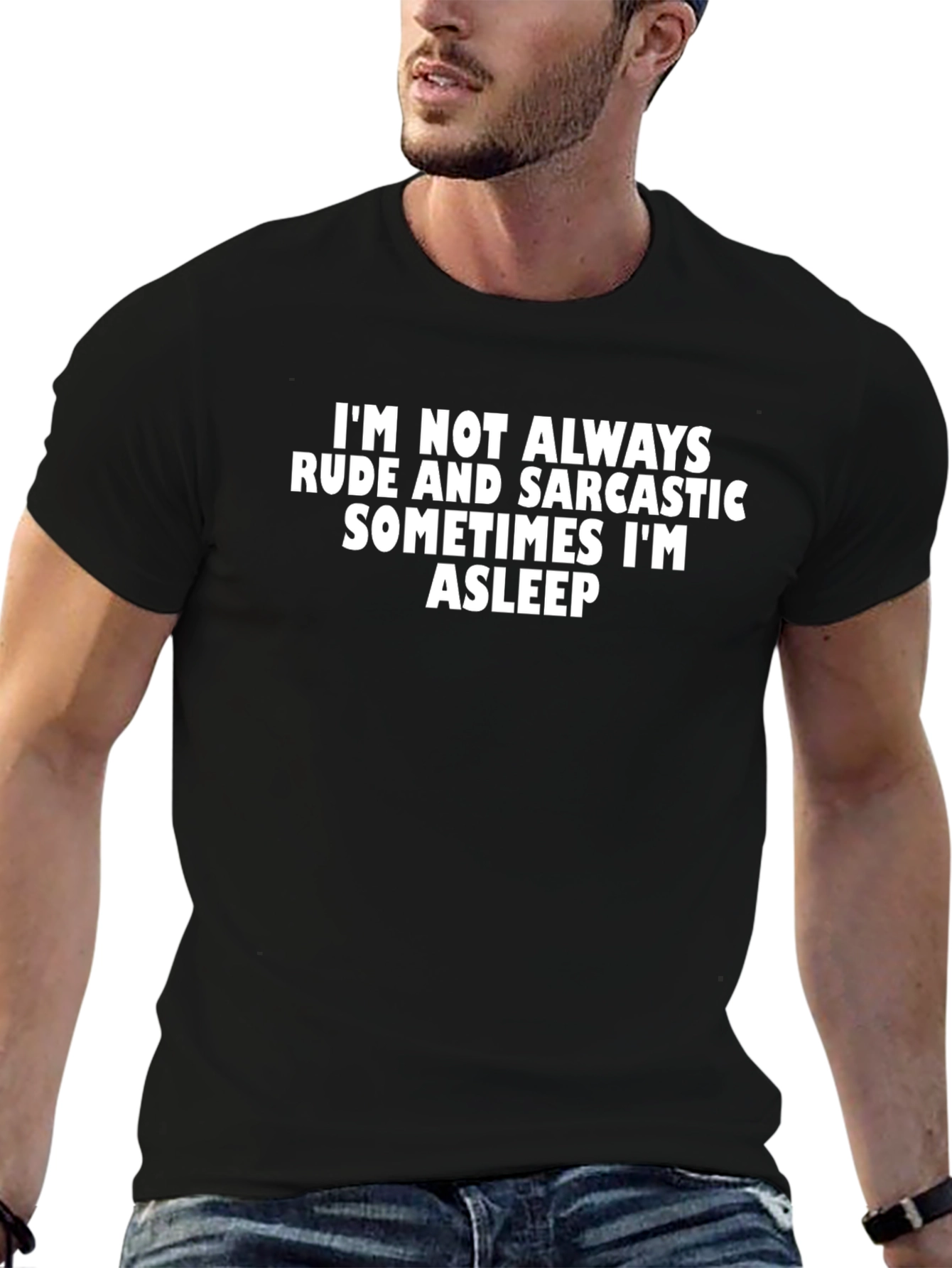 Sarcastic Humor T-Shirt: Rude & Asleep
