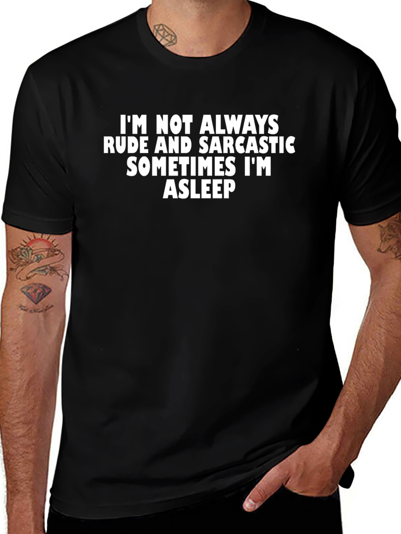 Sarcastic Humor T-Shirt: Rude & Asleep