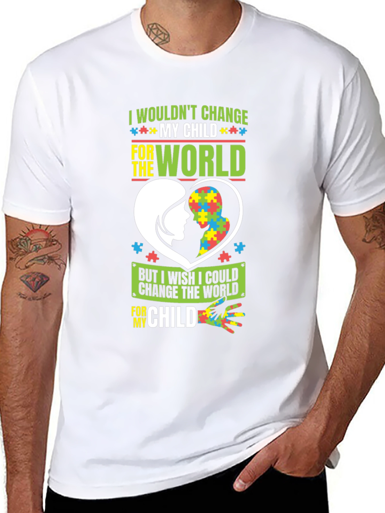 Autism Awareness T-Shirt - I Wouldnt Change My Child