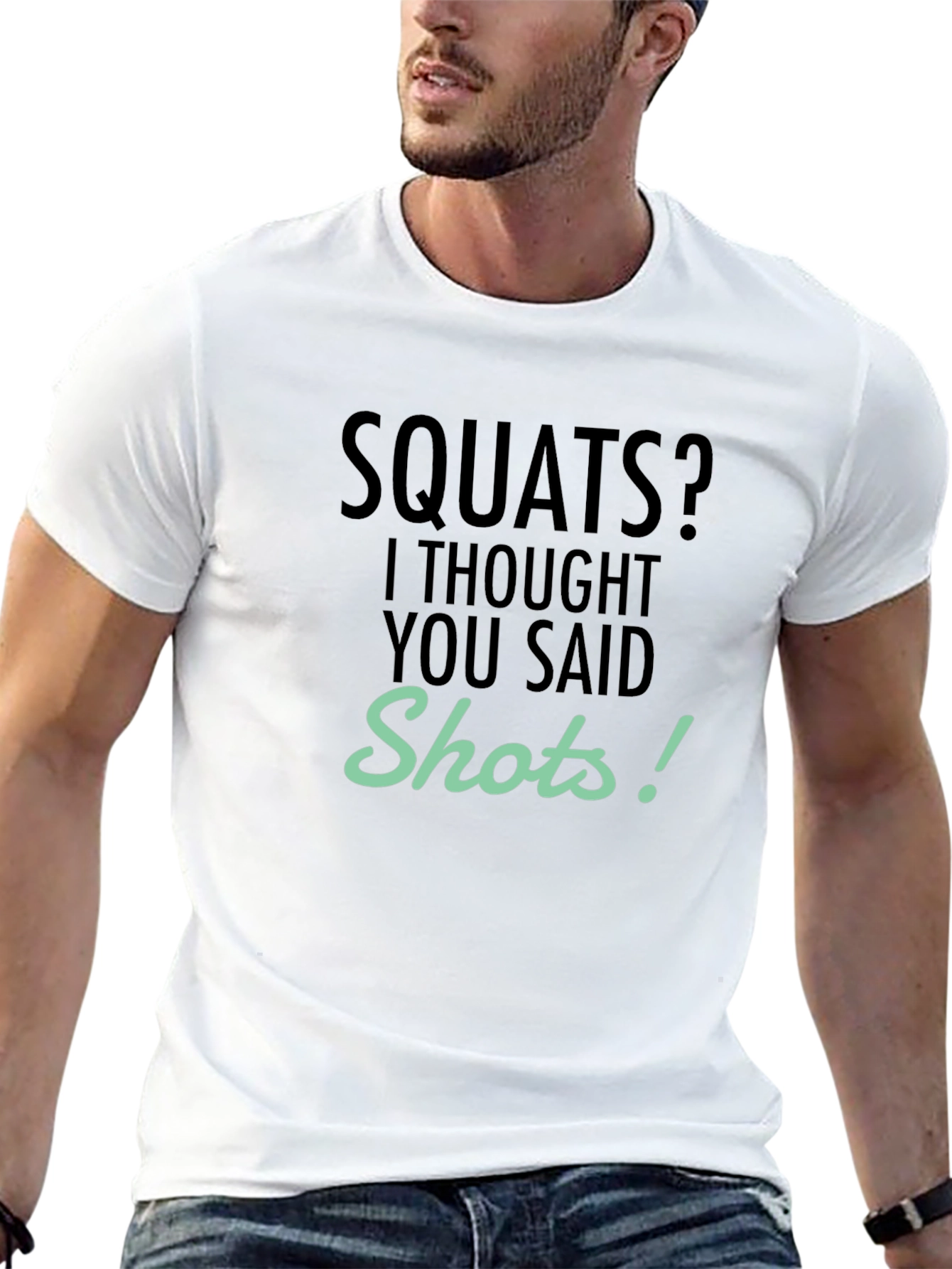 Squats? Shots! Funny Gym & Party T-Shirt