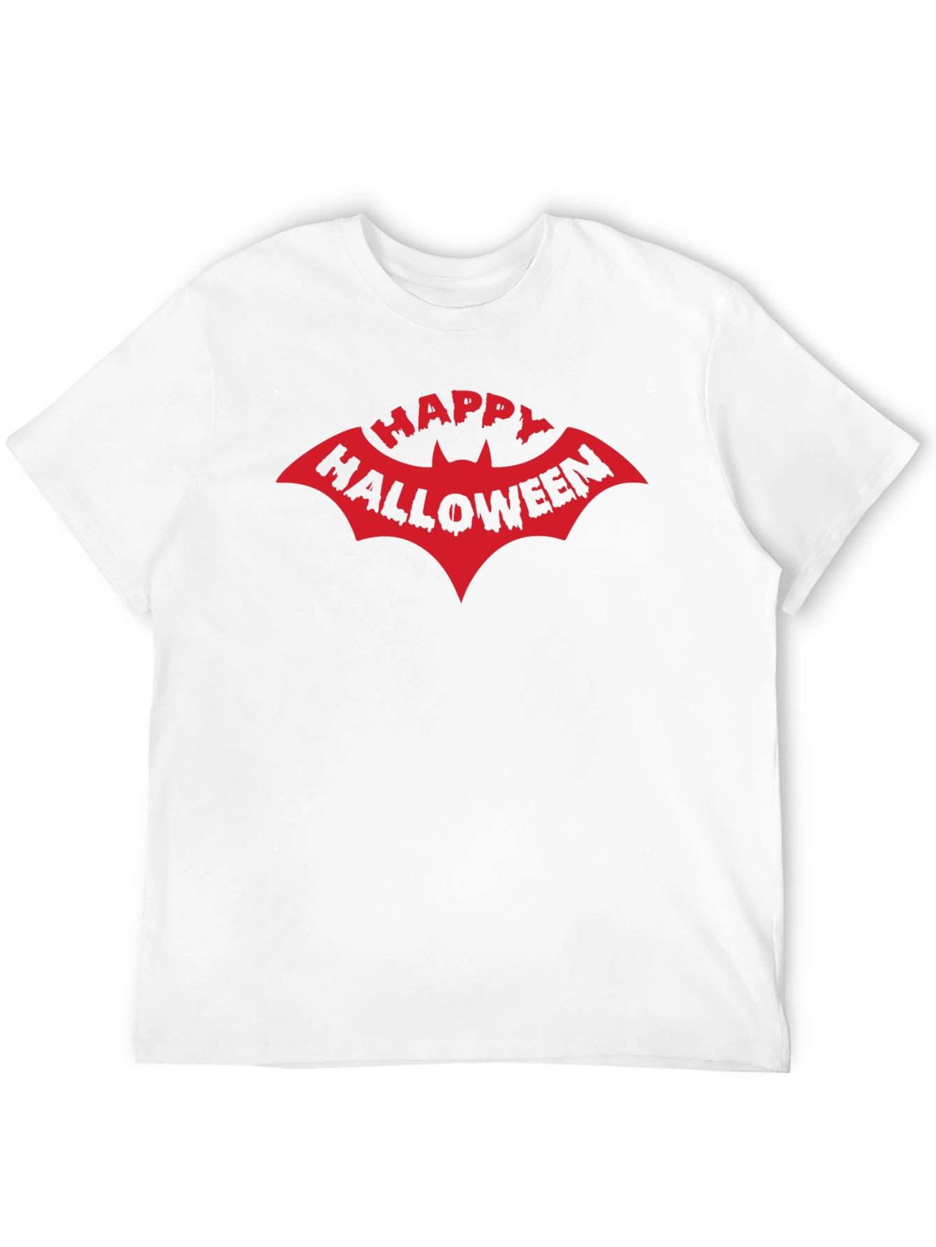 Happy Halloween Bat Graphic Tee - Black