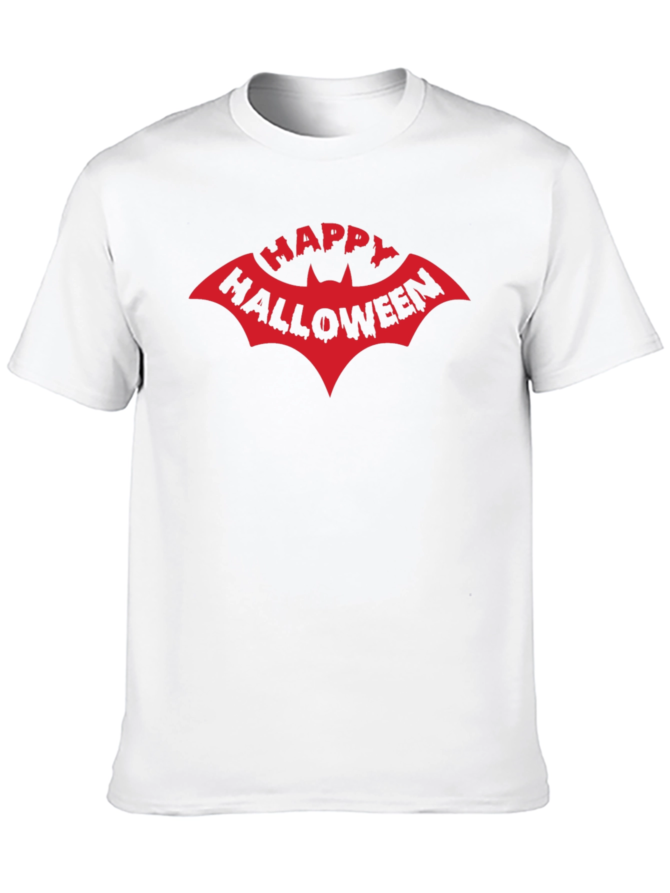 Happy Halloween Bat Graphic Tee - Black