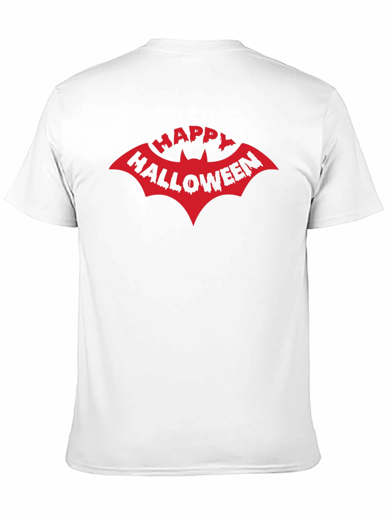 Happy Halloween Bat Graphic Tee - Black
