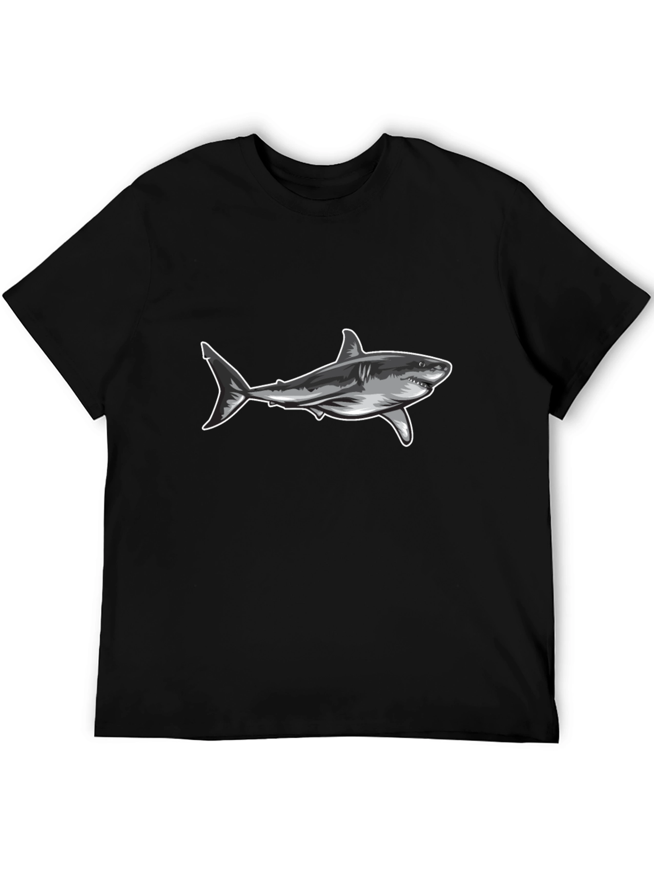 Shark Graphic Tee - Black Casual T-Shirt