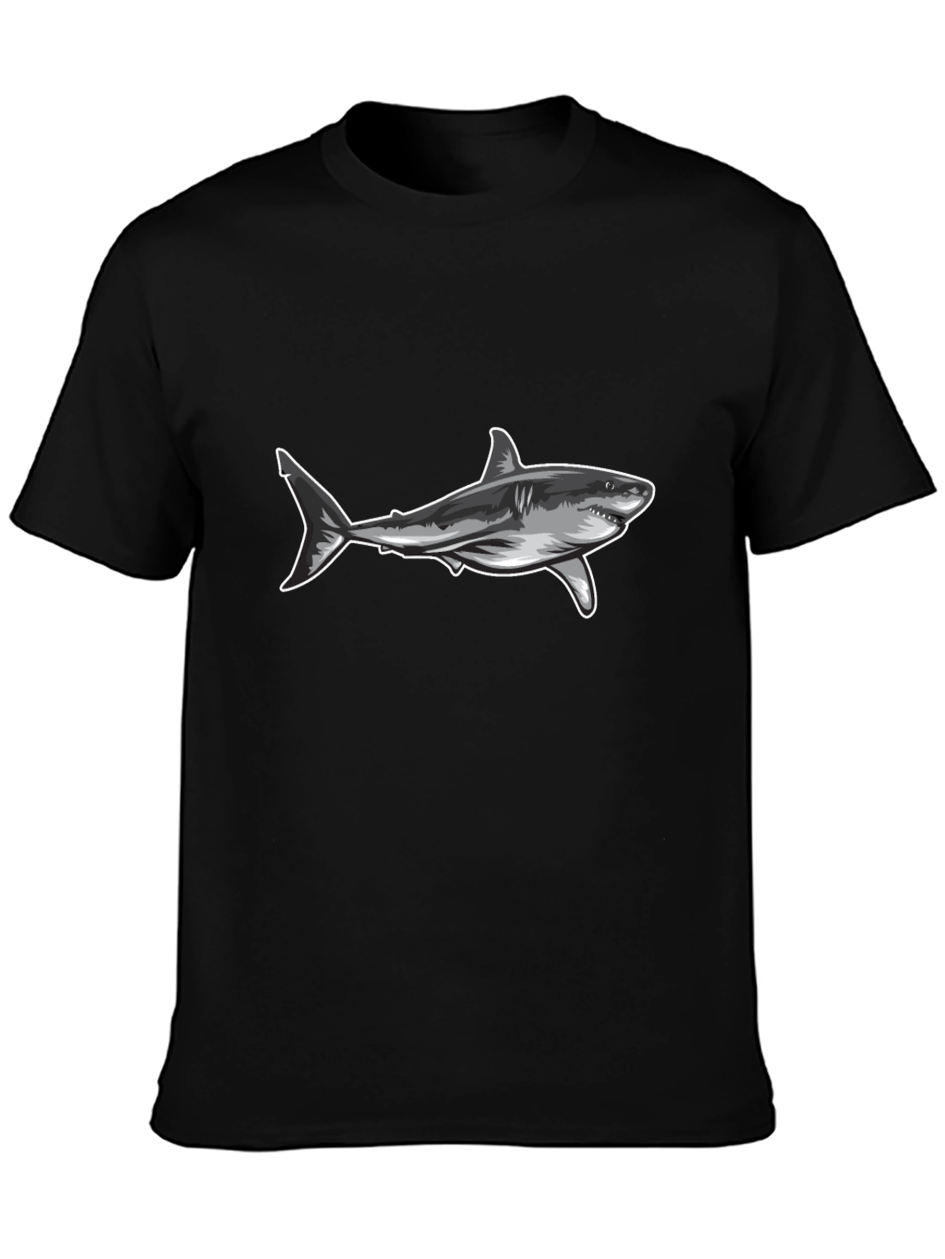 Shark Graphic Tee - Black Casual T-Shirt