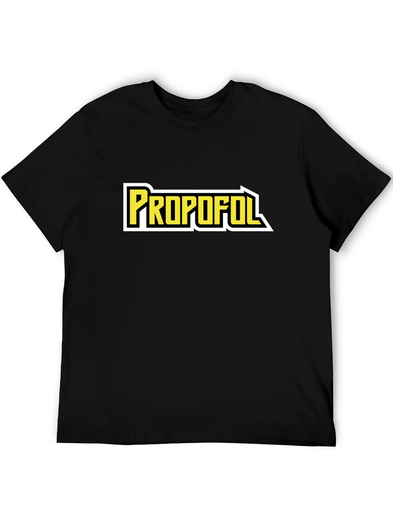 Propofol Graphic Tee - Black Cotton Blend T-Shirt