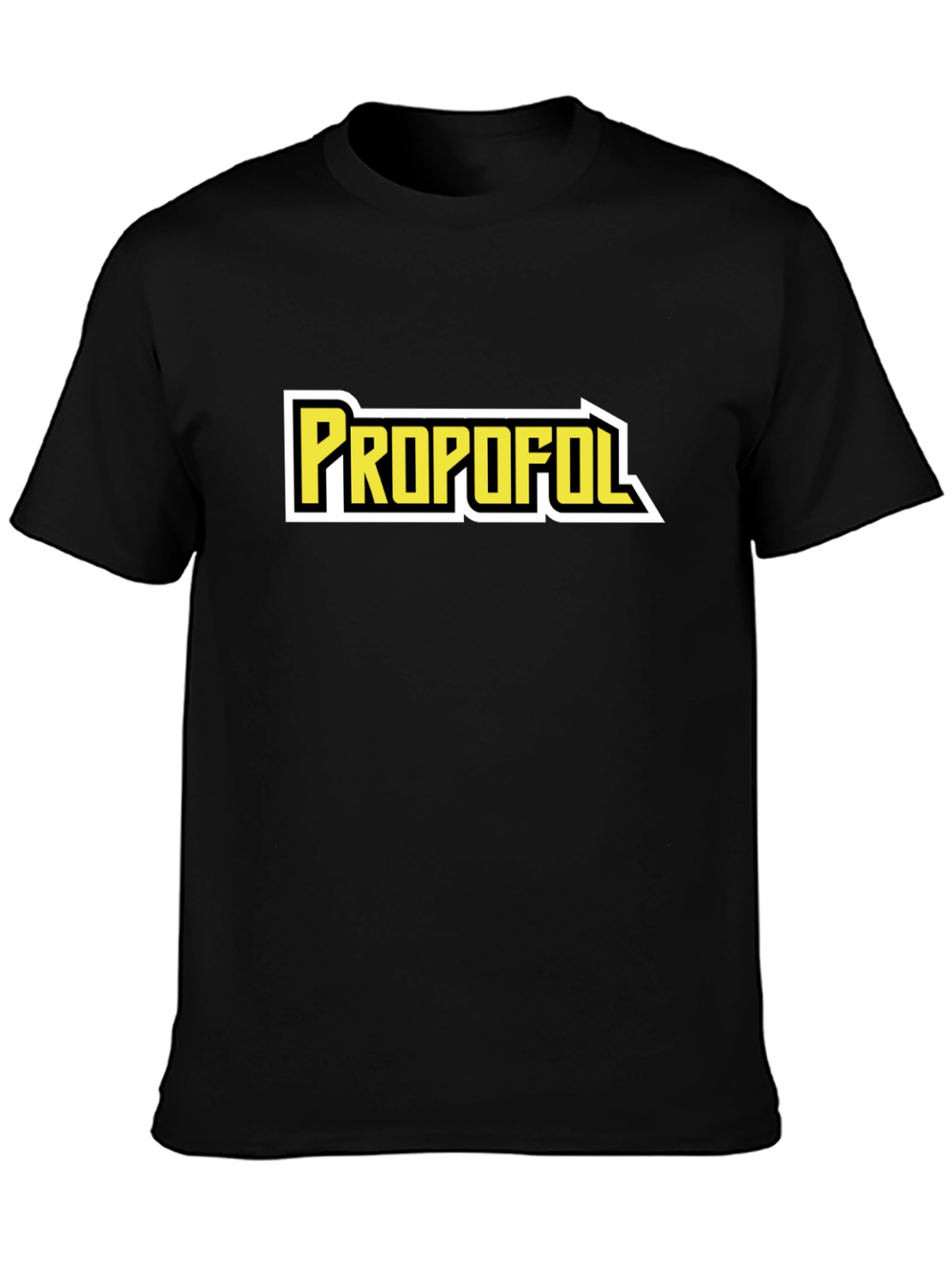 Propofol Graphic Tee - Black Cotton Blend T-Shirt