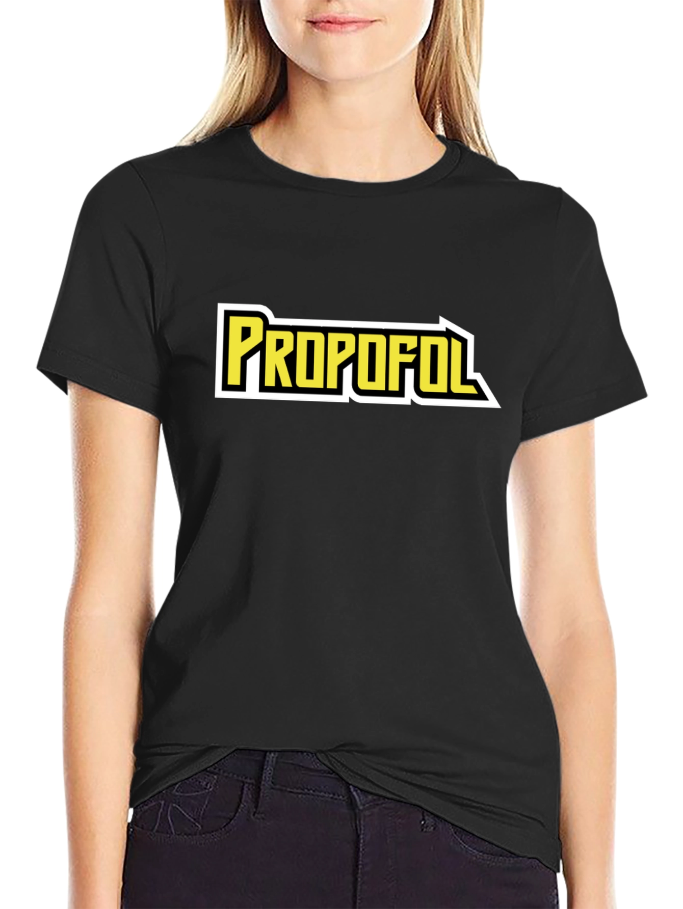 Propofol Graphic Tee - Black Cotton Blend T-Shirt