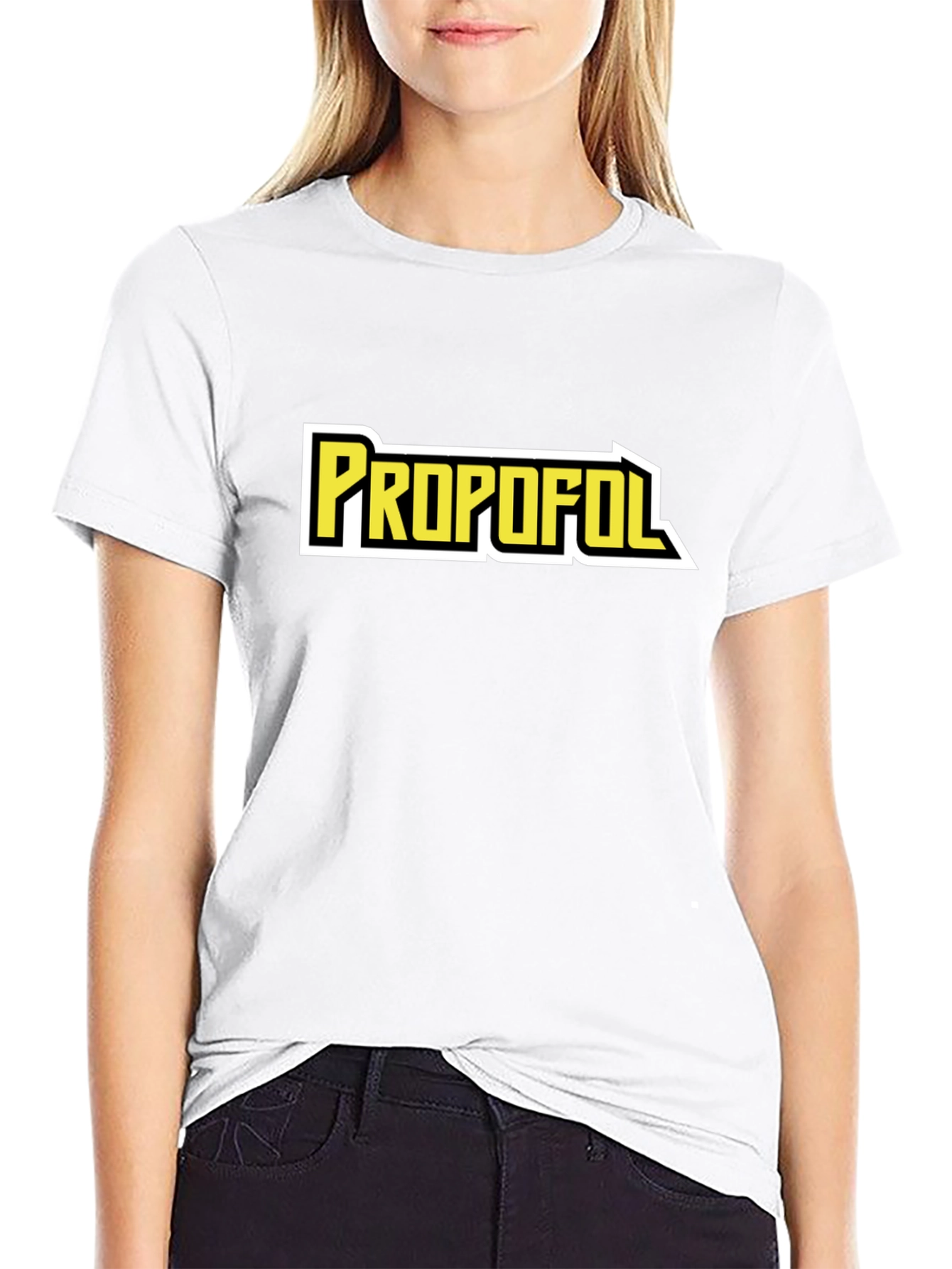 Propofol Graphic Tee - Black Cotton Blend T-Shirt