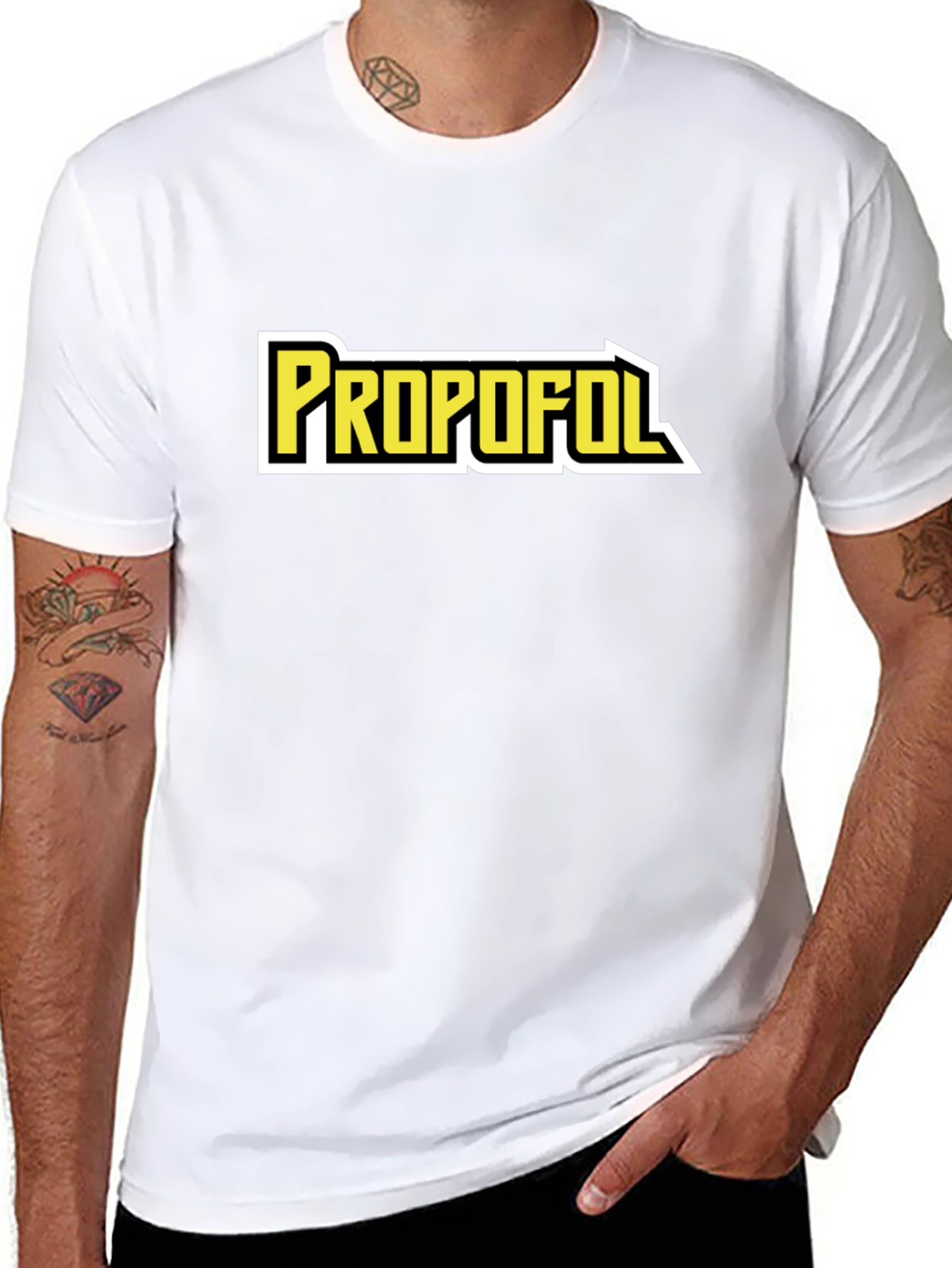 Propofol Graphic Tee - Black Cotton Blend T-Shirt