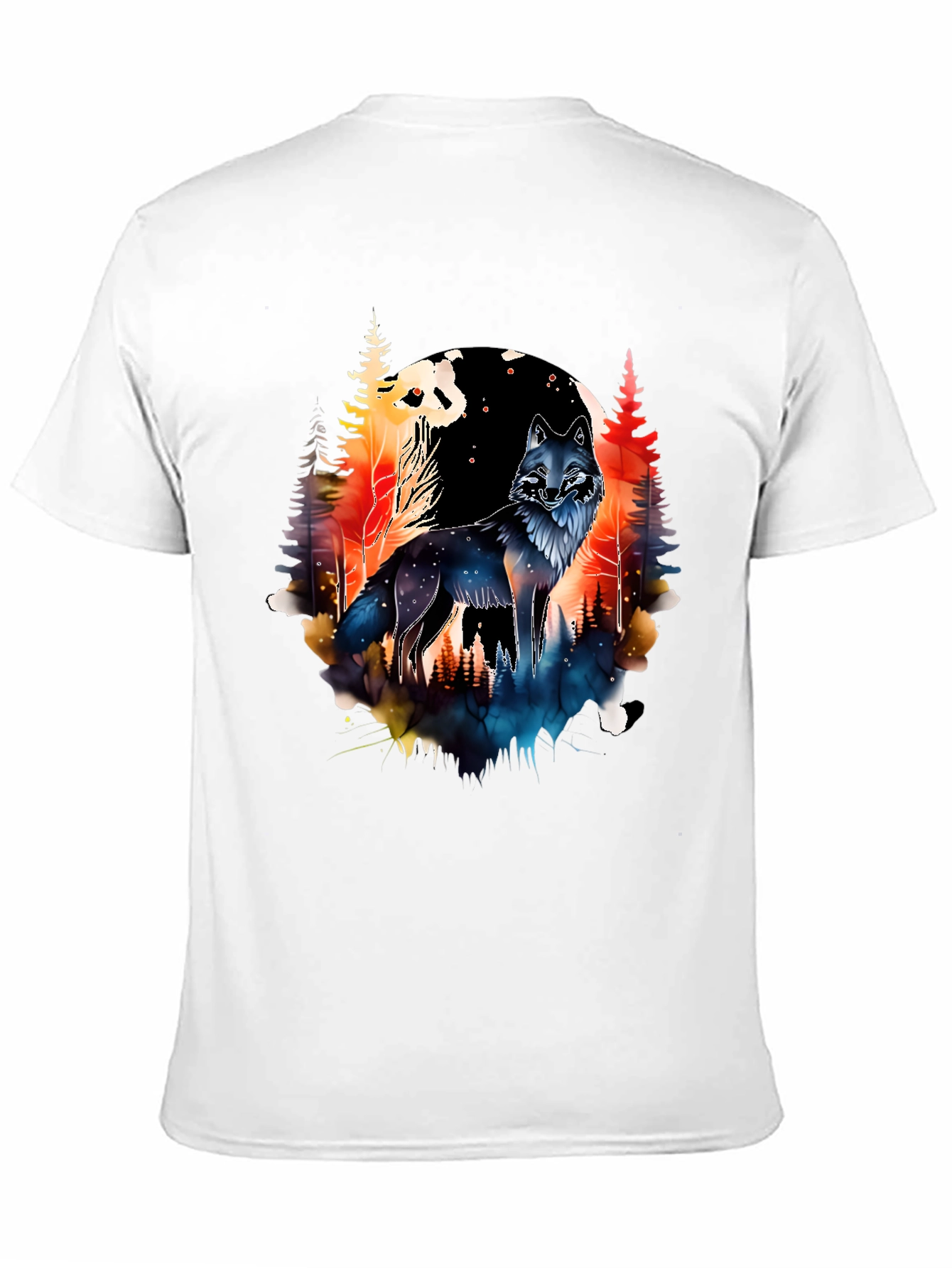 Wolf & Forest Graphic Tee - Black
