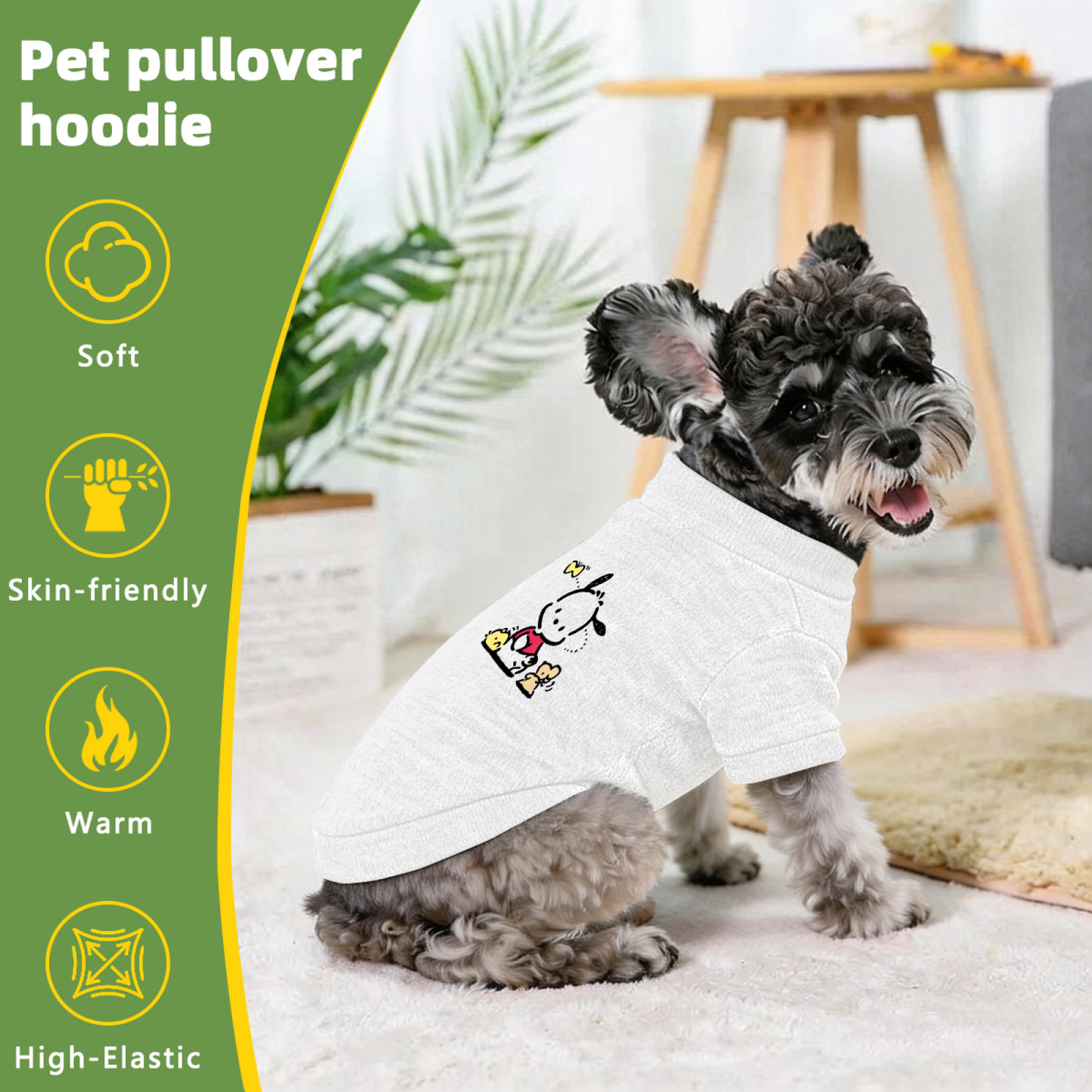 Cute Pochacco & Little Friends Pet Sweater, Kawaii Cartoon Puppy Top