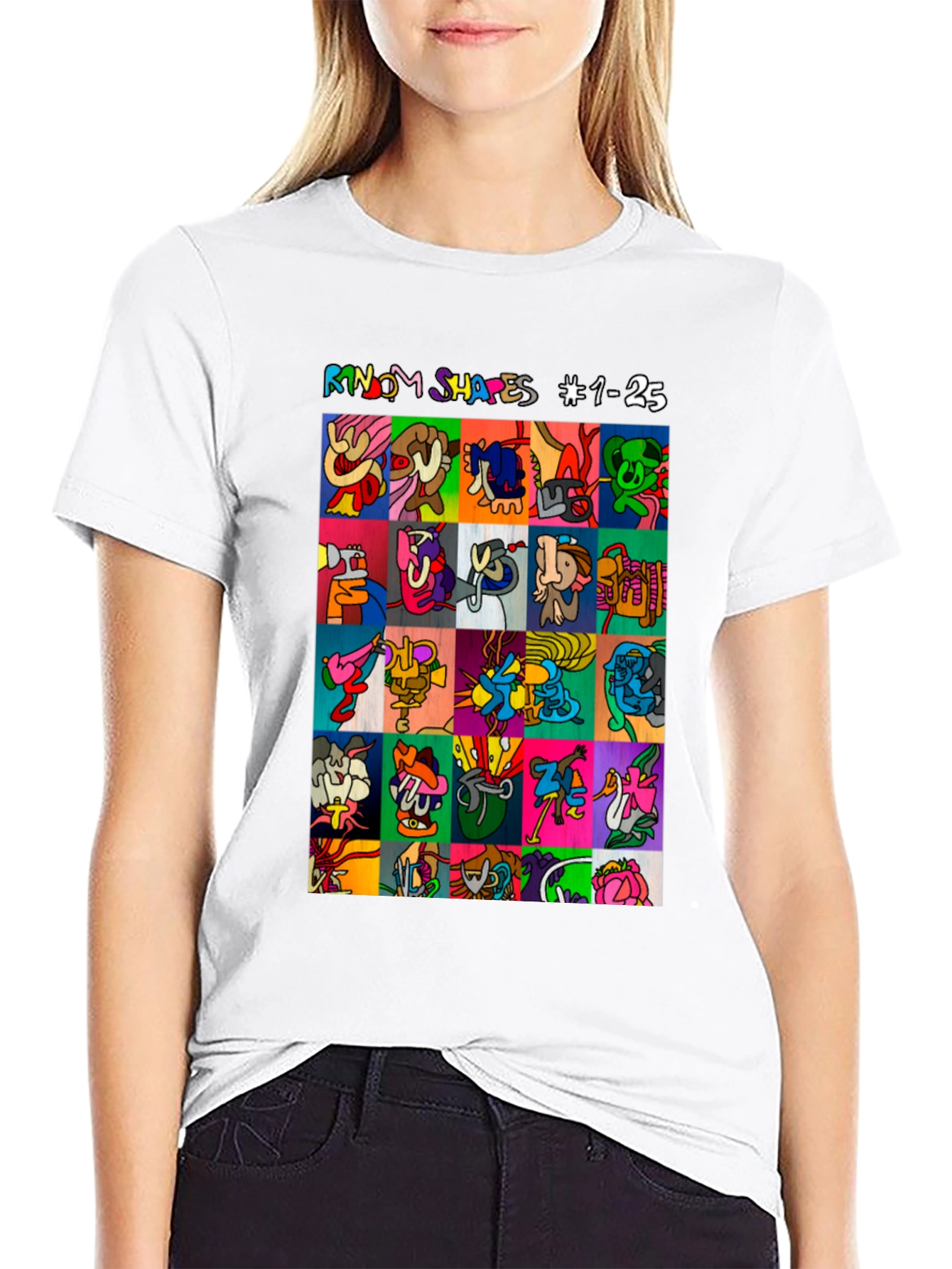 Abstract Art T-Shirt: Random Shapes Graphic Tee