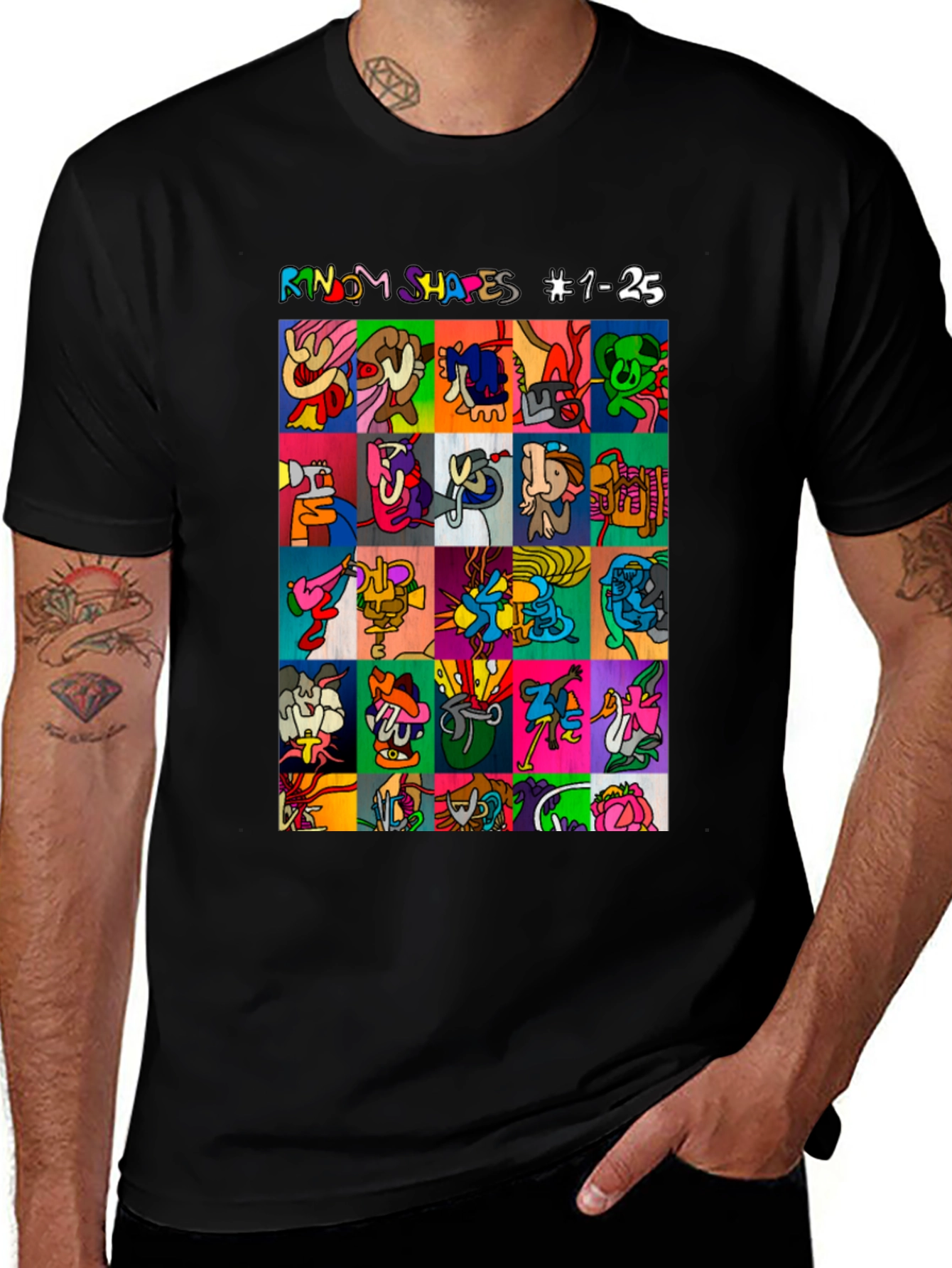 Abstract Art T-Shirt: Random Shapes Graphic Tee