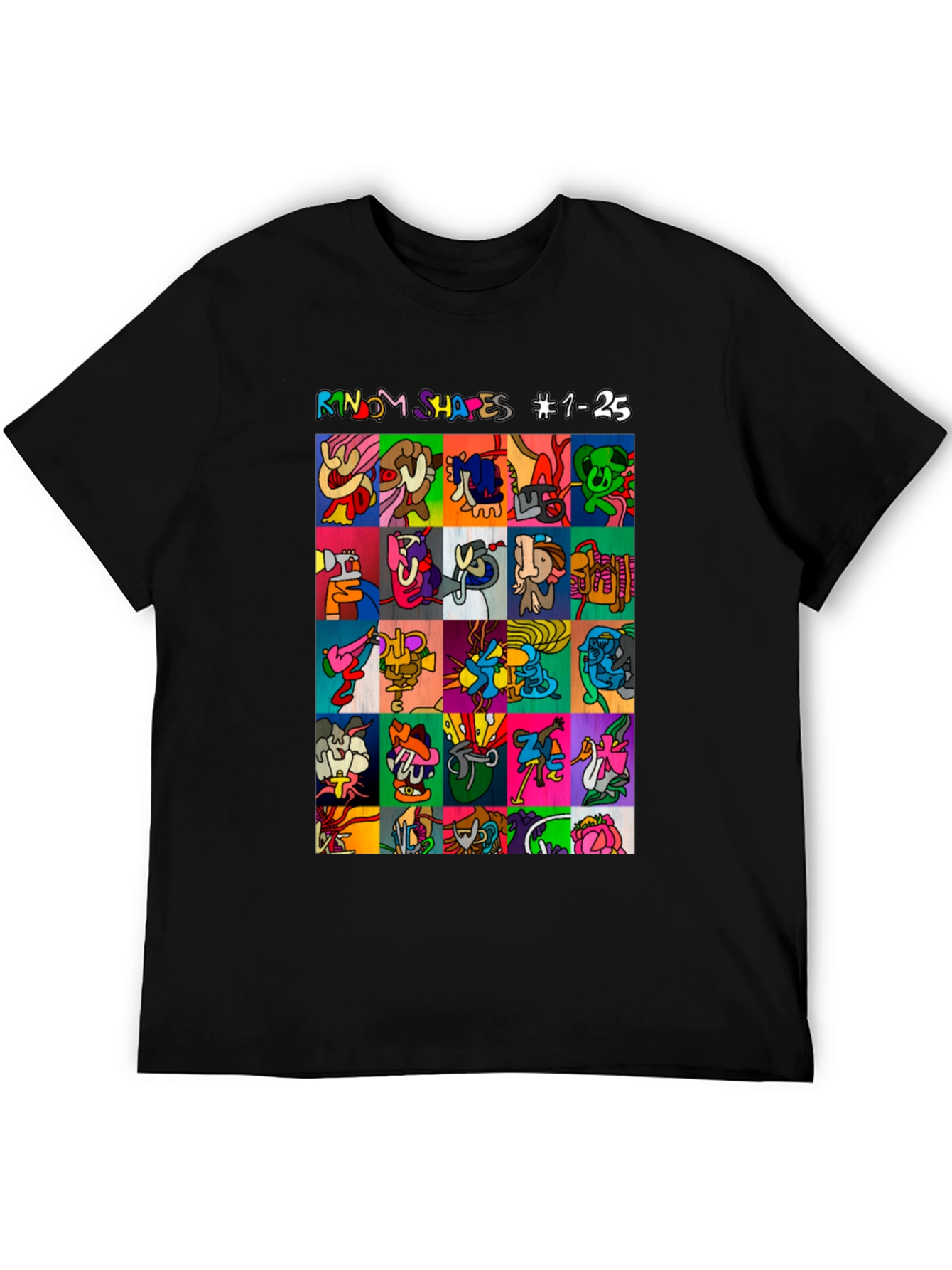Abstract Art T-Shirt: Random Shapes Graphic Tee