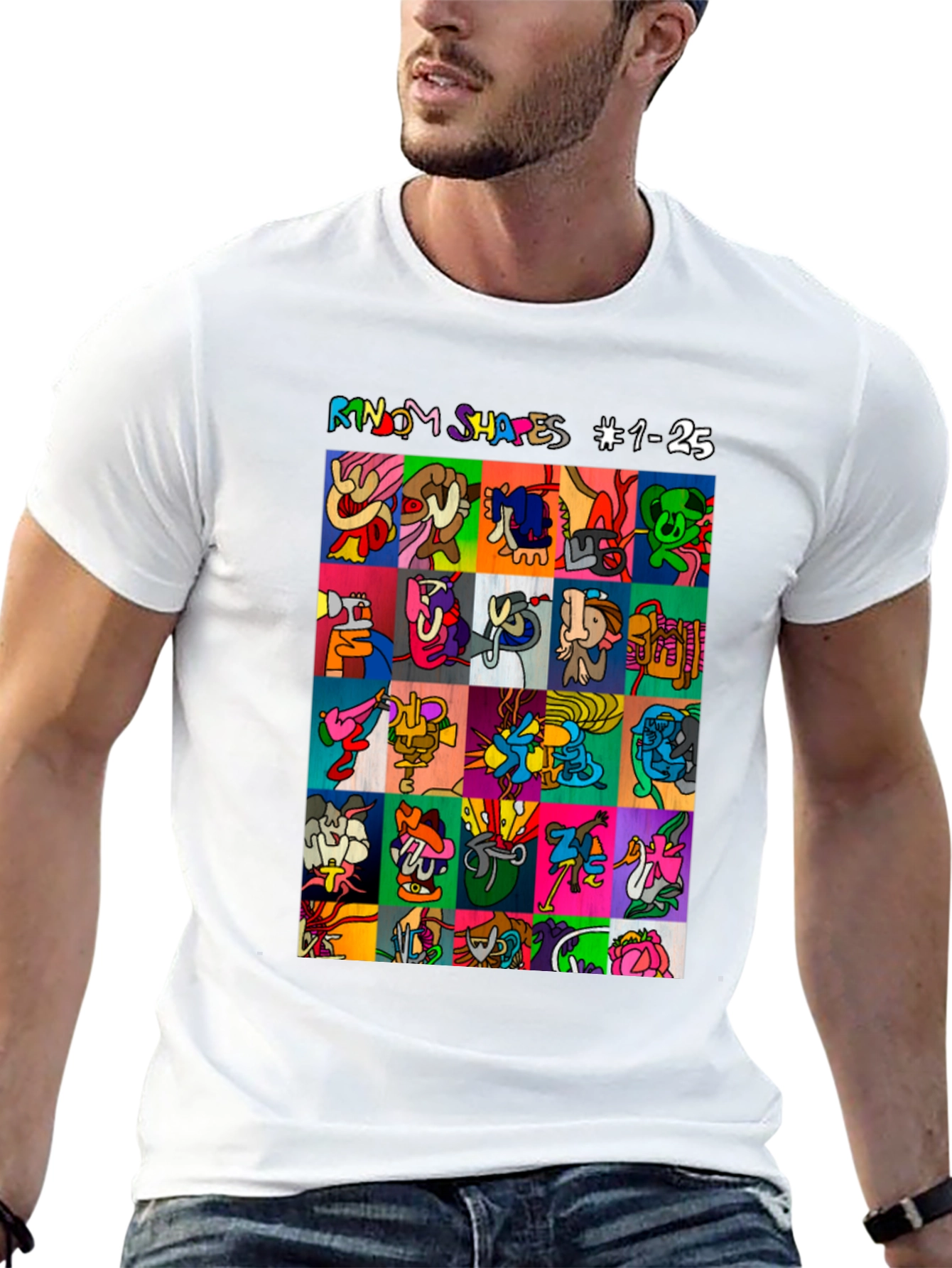 Abstract Art T-Shirt: Random Shapes Graphic Tee