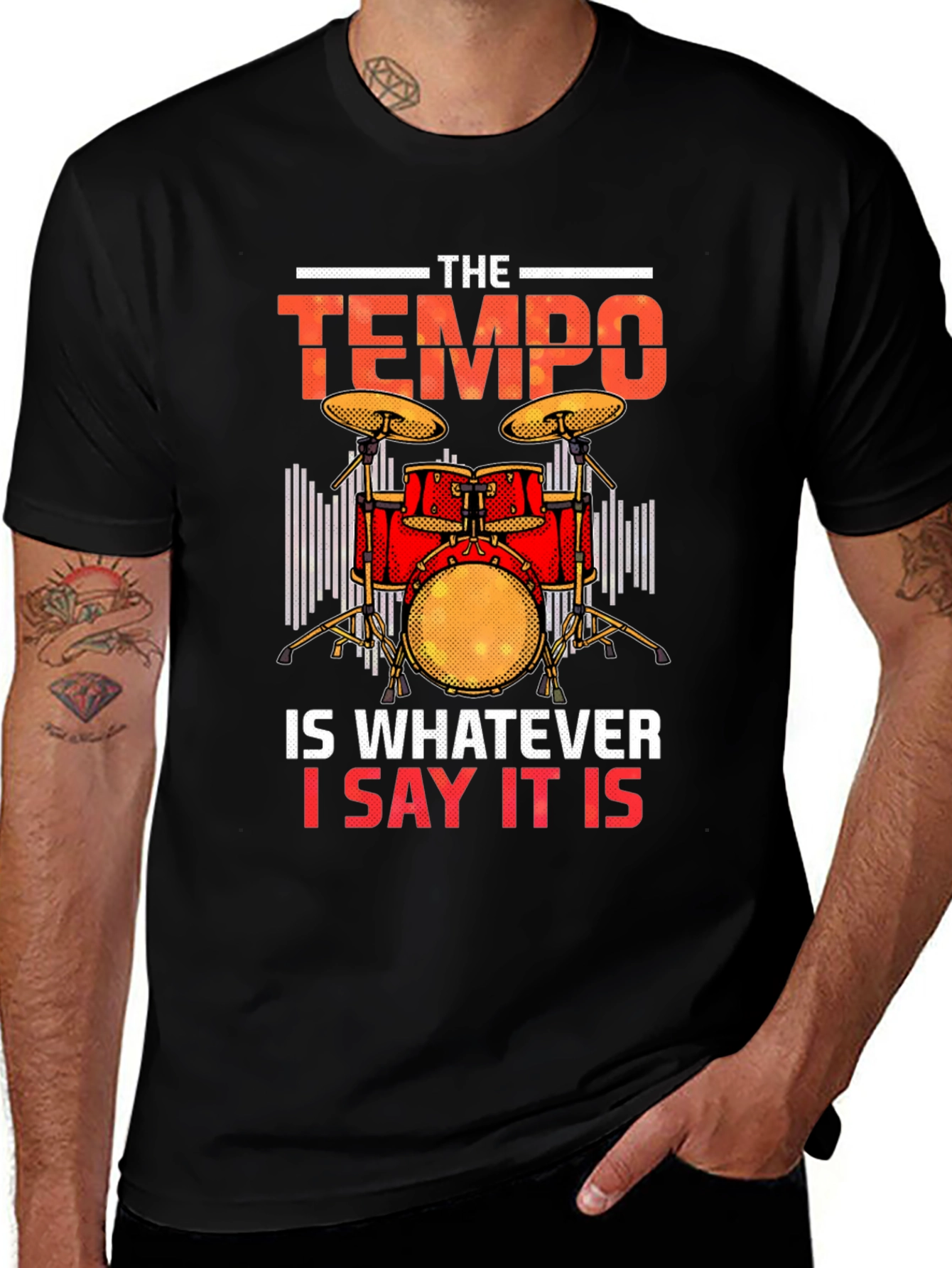 Tempo Drummer T-Shirt - Musician Tee