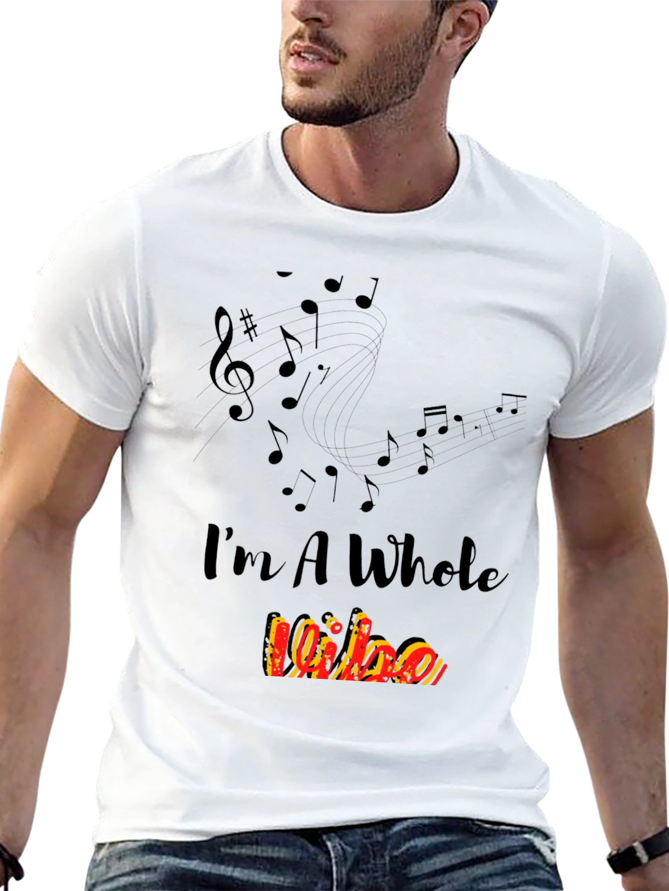 Im A Whole Vibe Music Notes Black T-Shirt