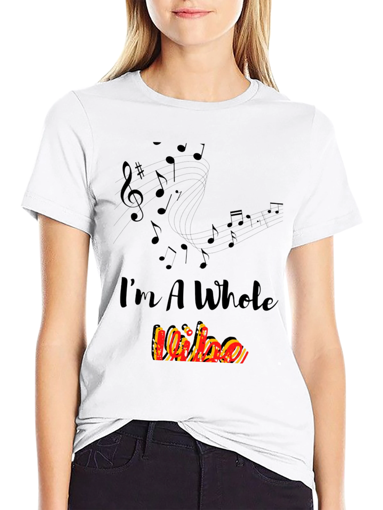 Im A Whole Vibe Music Notes Black T-Shirt
