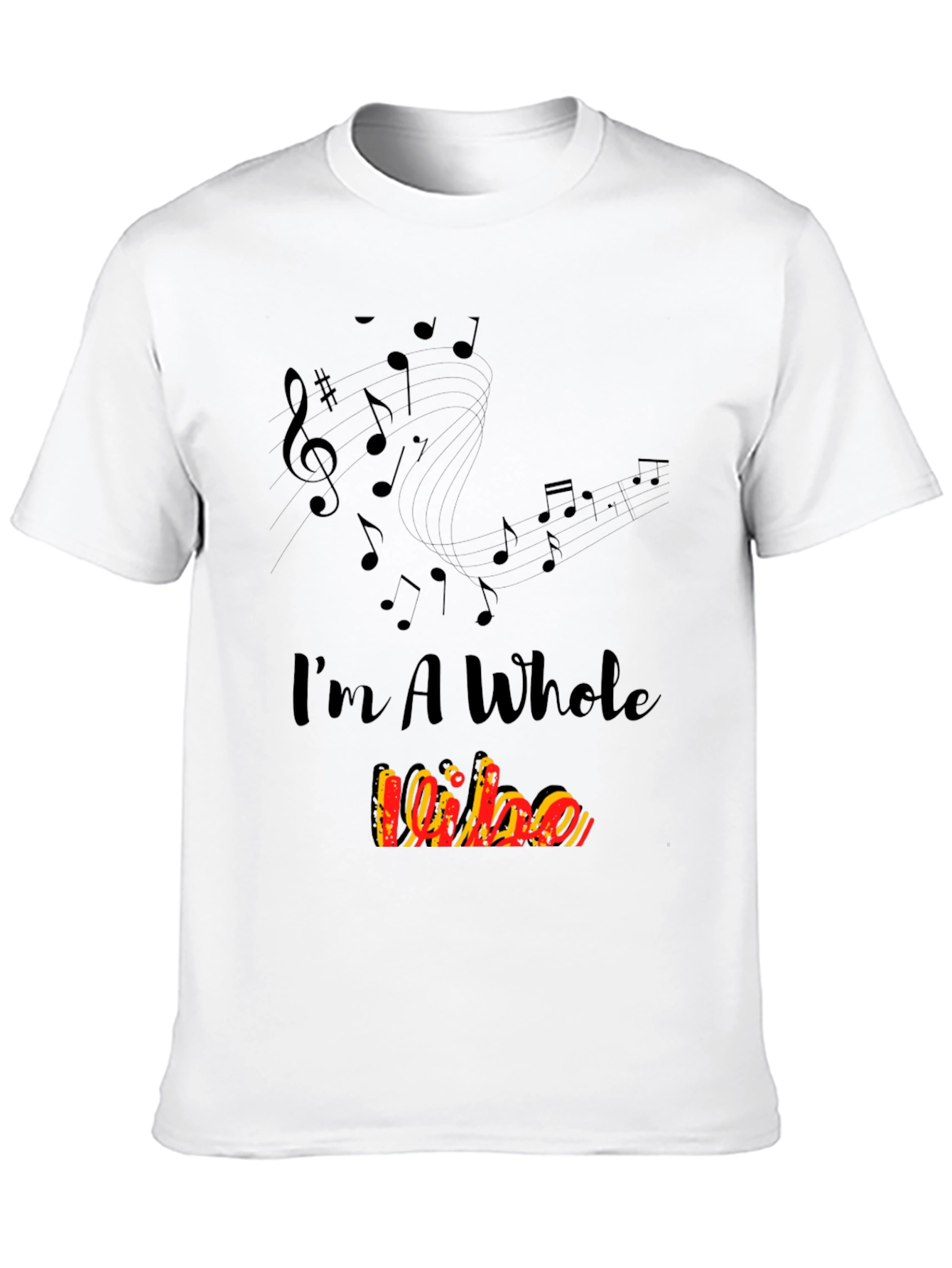 Im A Whole Vibe Music Notes Black T-Shirt