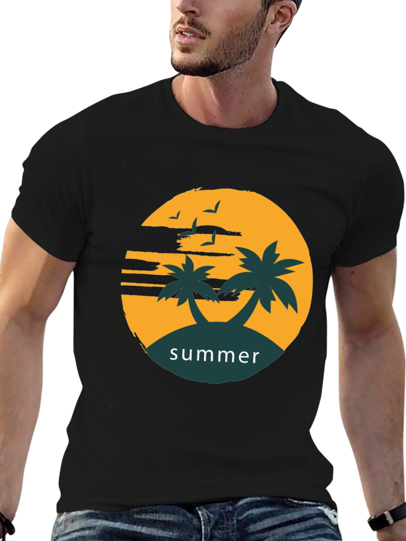 Summer Vibes Graphic Tee - Black