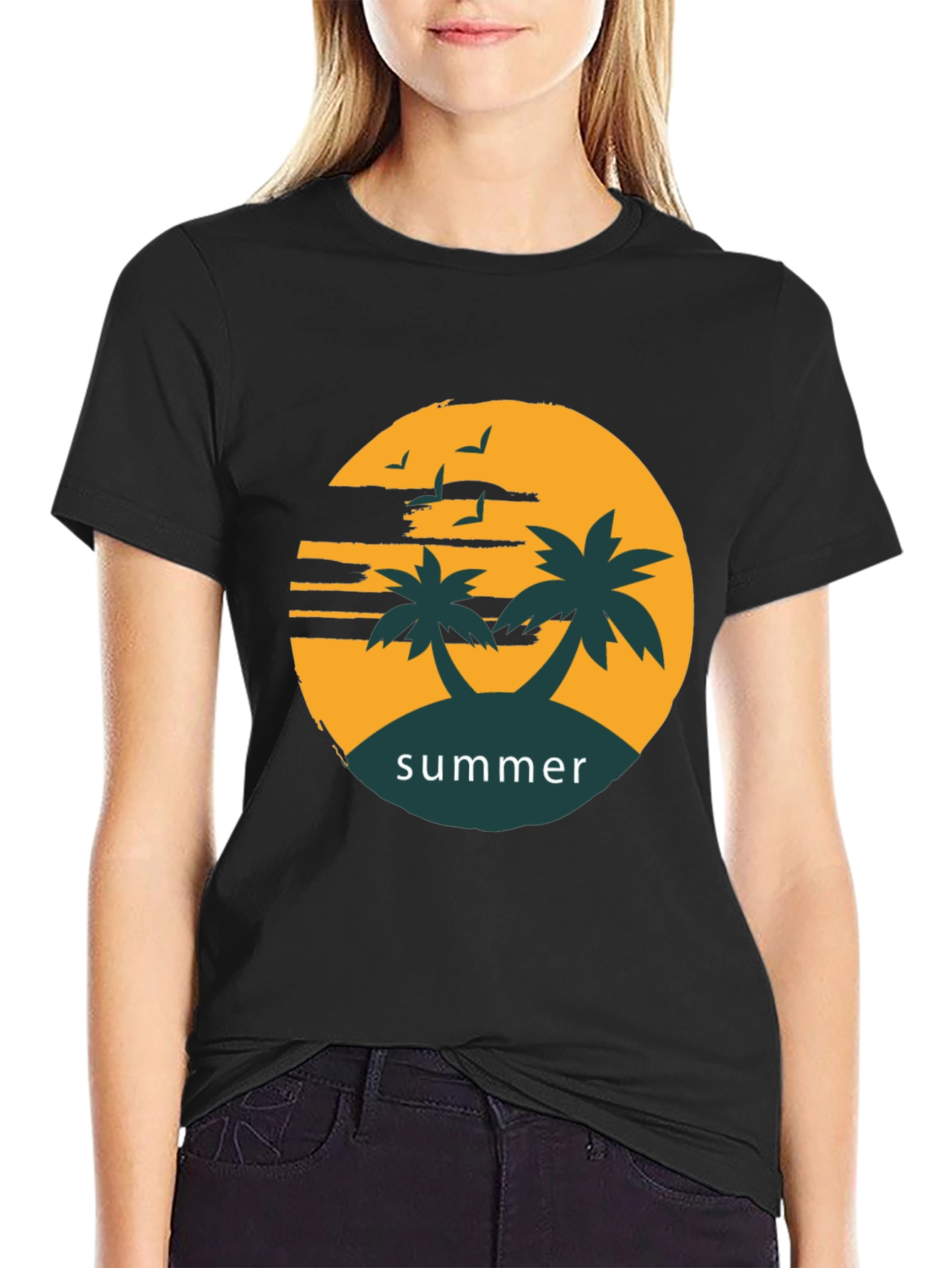 Summer Vibes Graphic Tee - Black