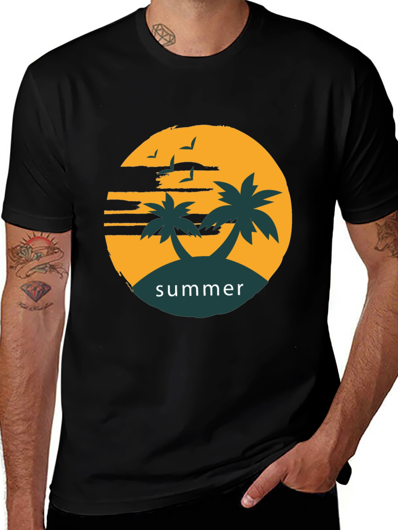 Summer Vibes Graphic Tee - Black