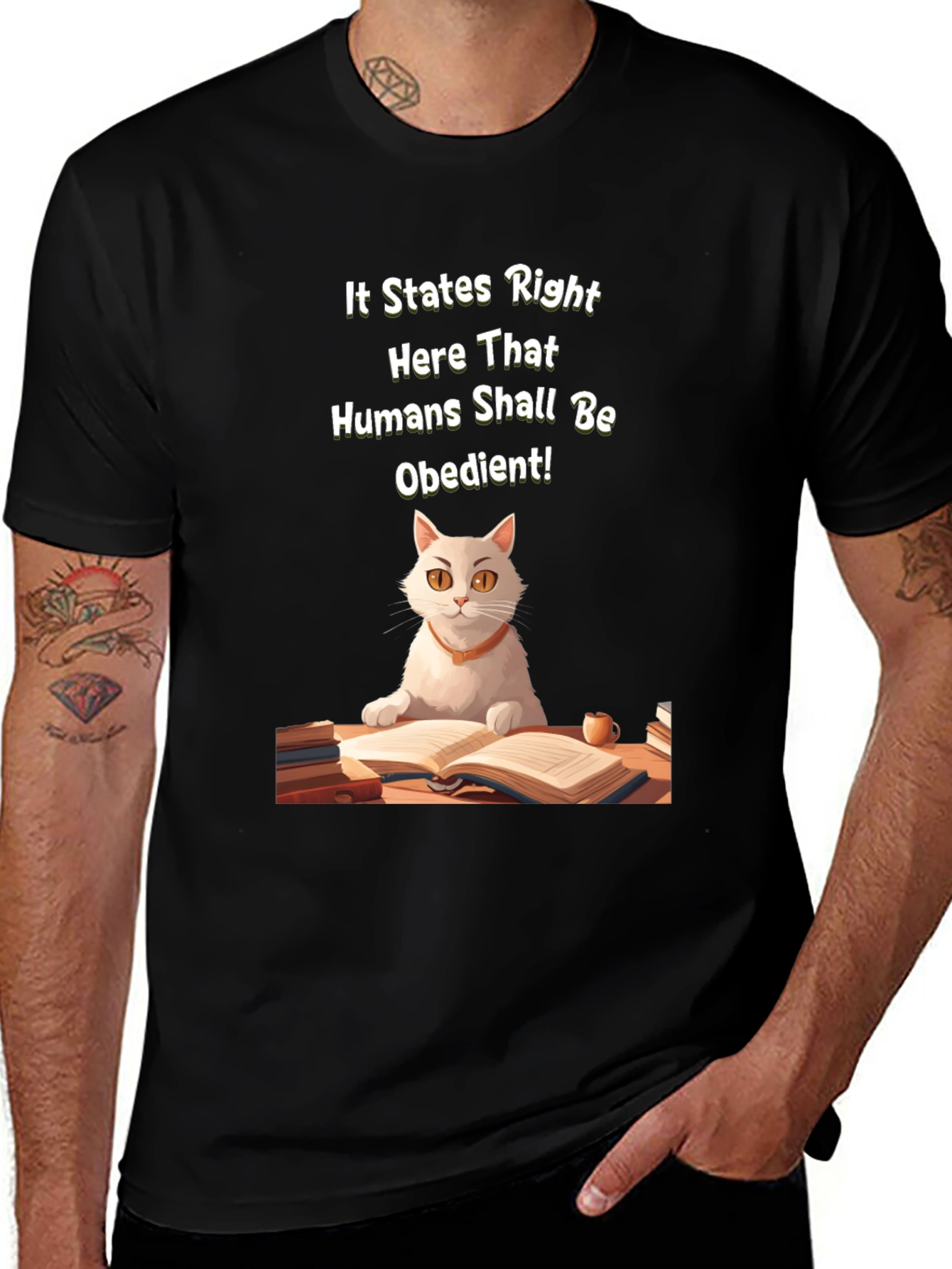 Obedient Humans Cat T-Shirt