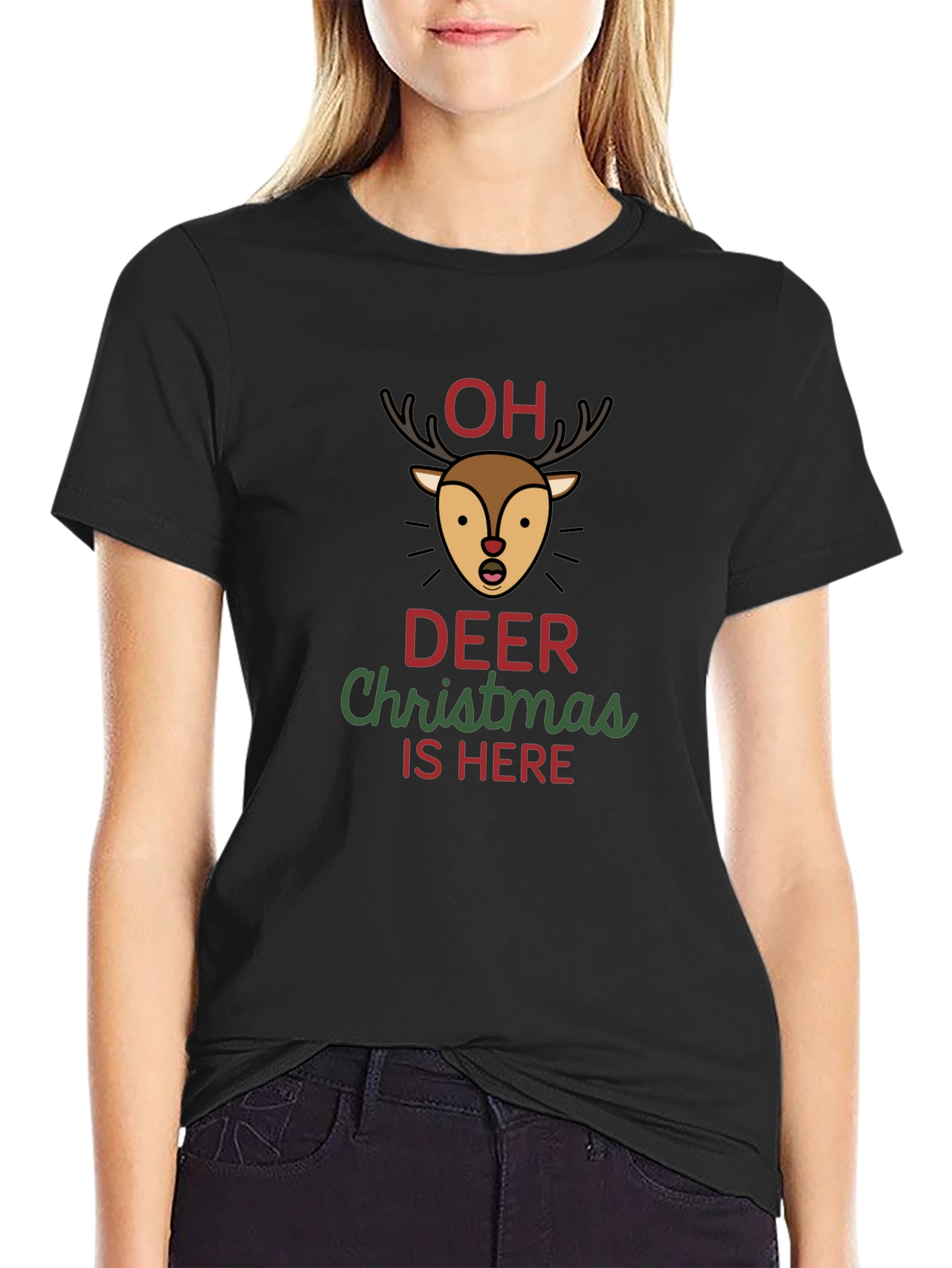 Oh Deer Christmas Graphic T-Shirt