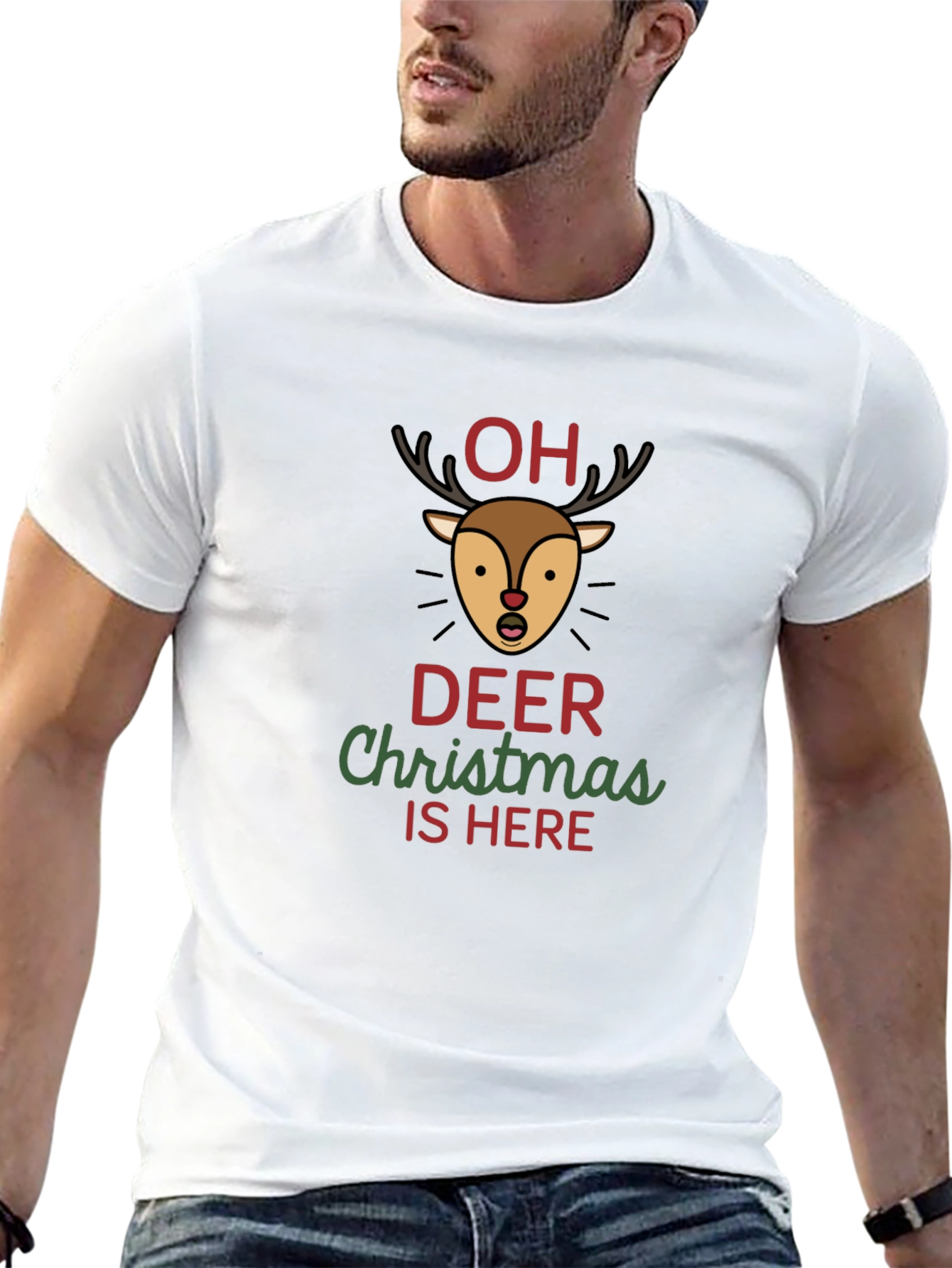 Oh Deer Christmas Graphic T-Shirt