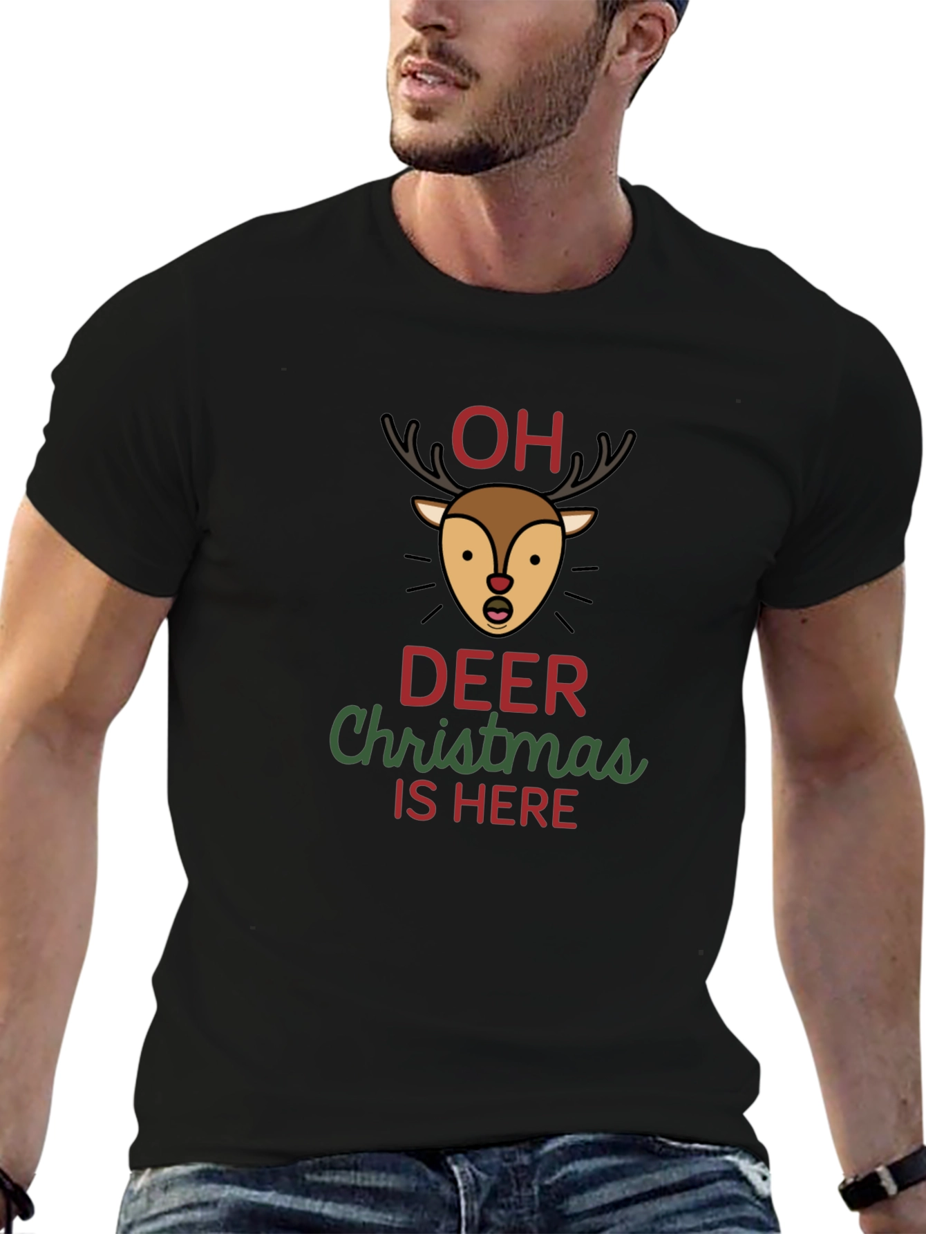 Oh Deer Christmas Graphic T-Shirt