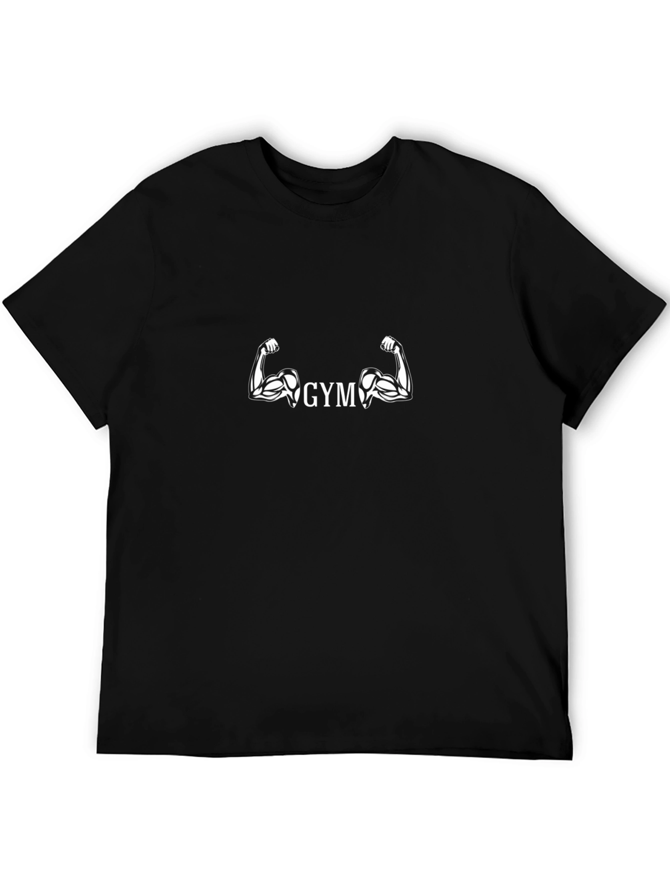 GYM Flex Graphic Tee - Muscle Fit Black T-Shirt