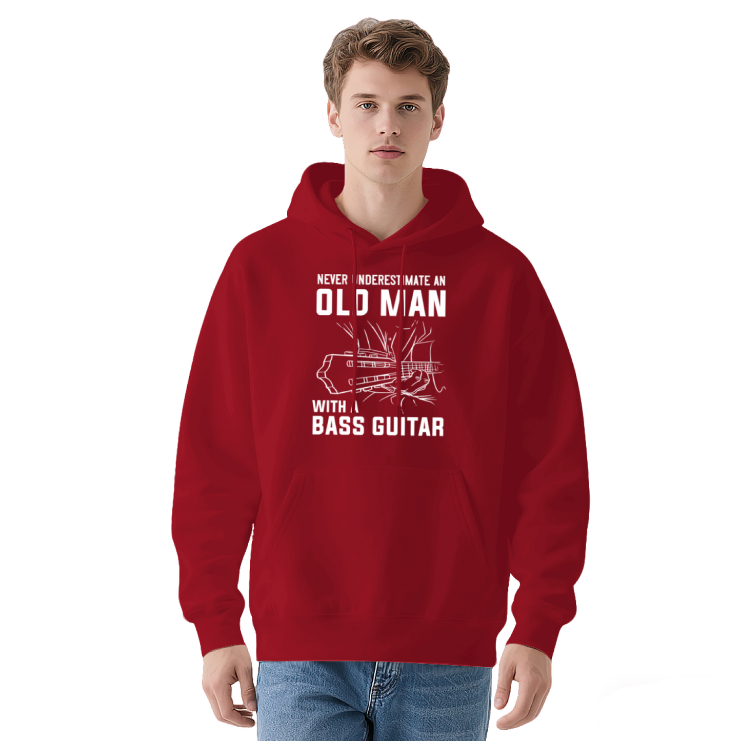 Never Underestimate An Old Man With Bass Guitar Music Lovers Comfort Hoodie, Mens