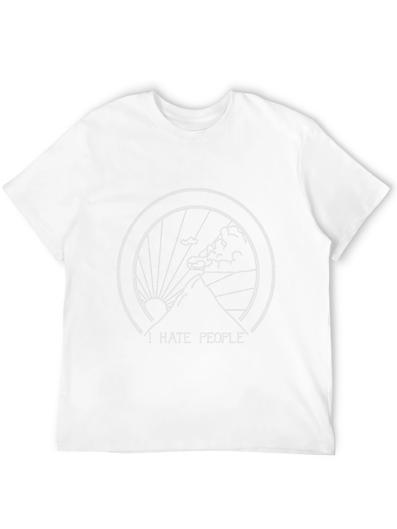 I Hate People Mountain Graphic Black T-Shirt