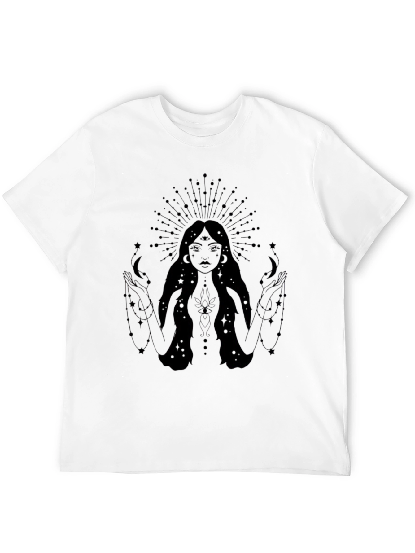 Mystic Goddess Graphic T-Shirt - Black