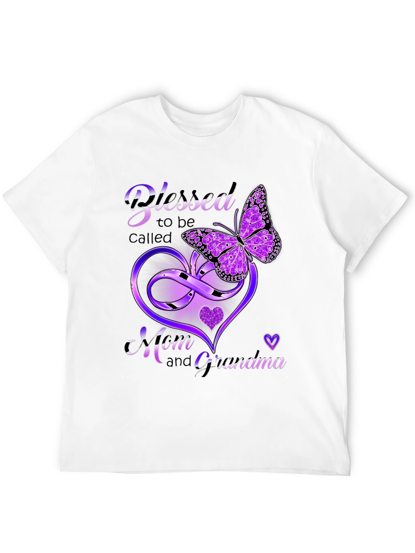 Blessed Mom & Grandma Butterfly Heart T-Shirt